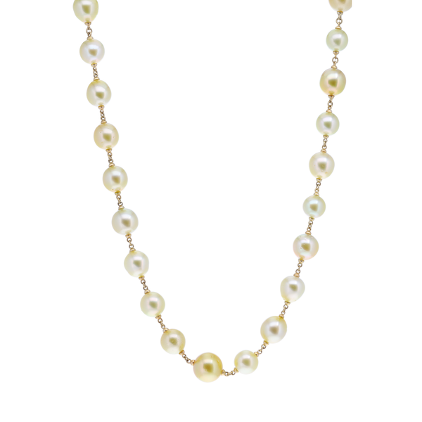 Closeup photo of 30" Yellow South Sea Pearl Necklace