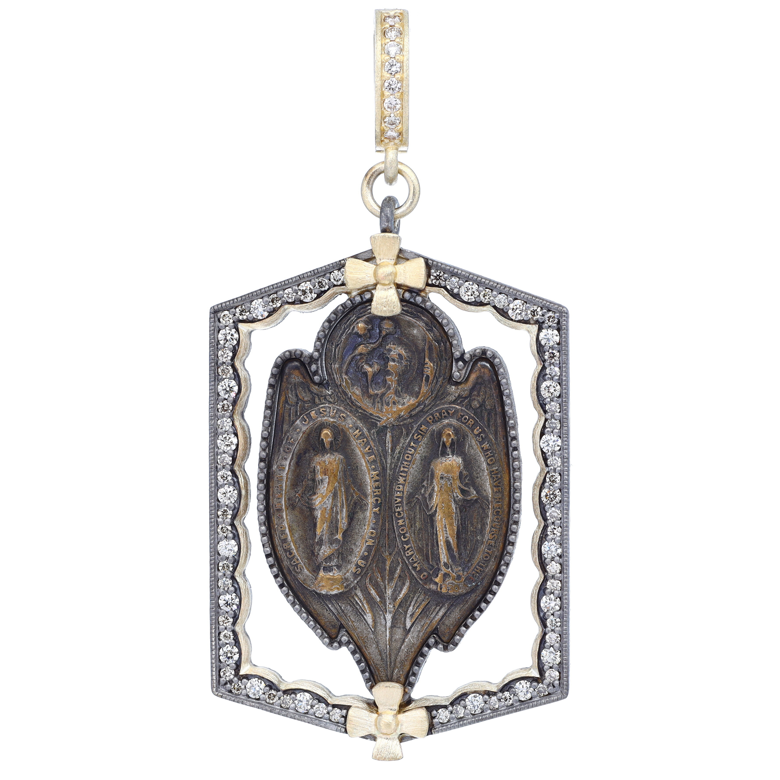 Antique Virgin Mary Medal Pendant