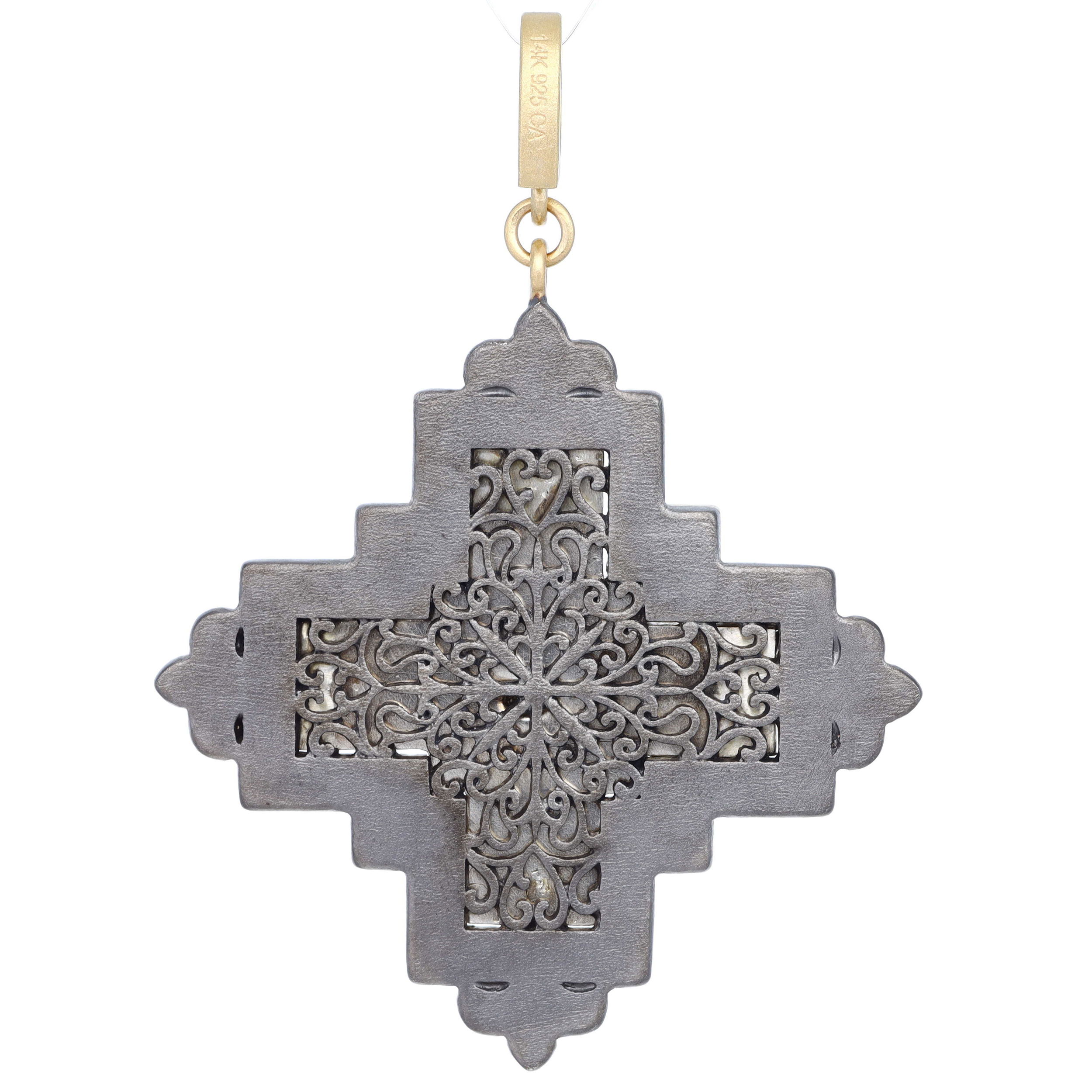 Antique Dove Maltese Cross Micro Mosaic Pendant