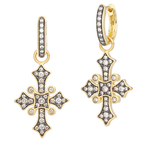 Closeup photo of Byzantine Cross Earring Charms