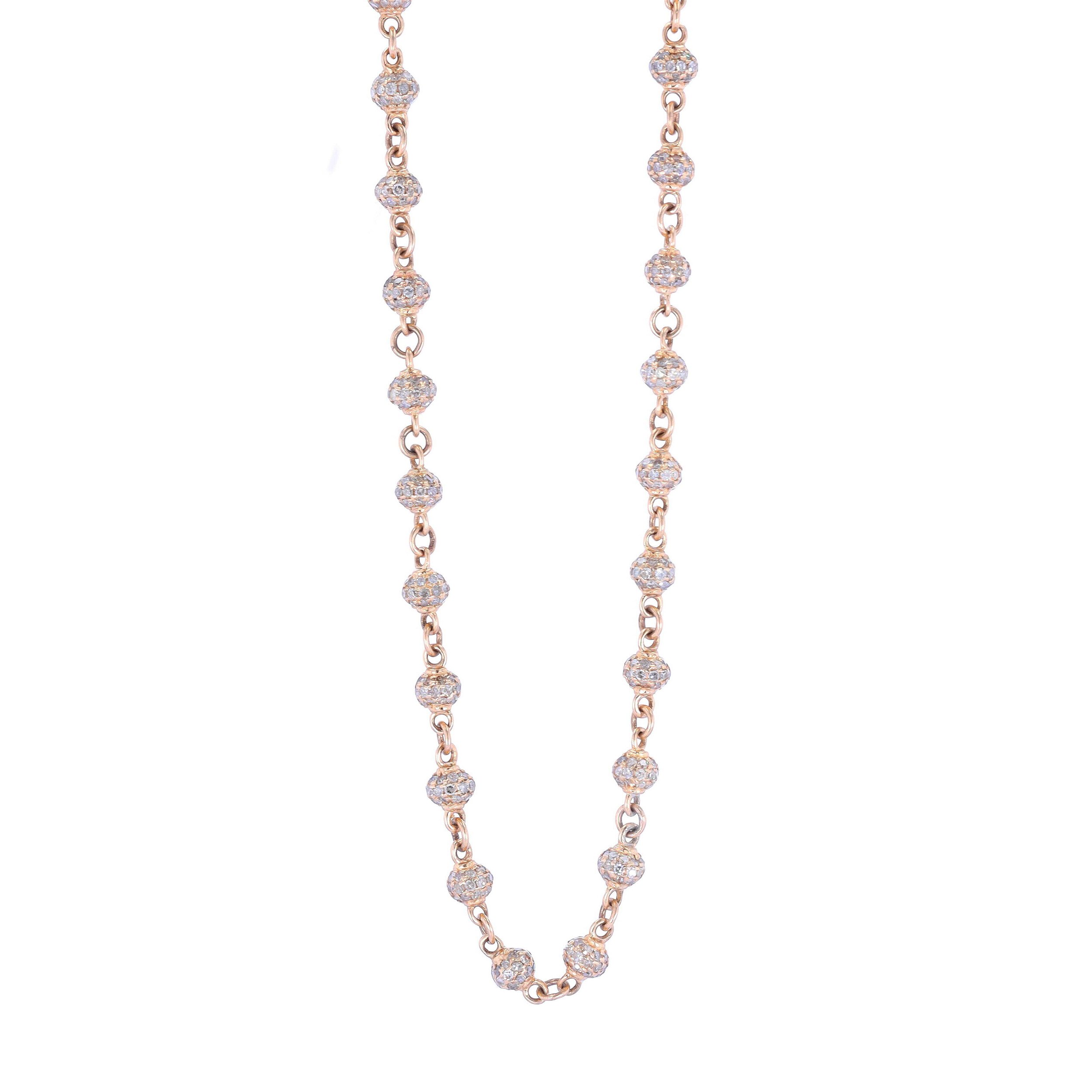 18.5 14k Diamond Ball Chain | Breckenridge Jewelers