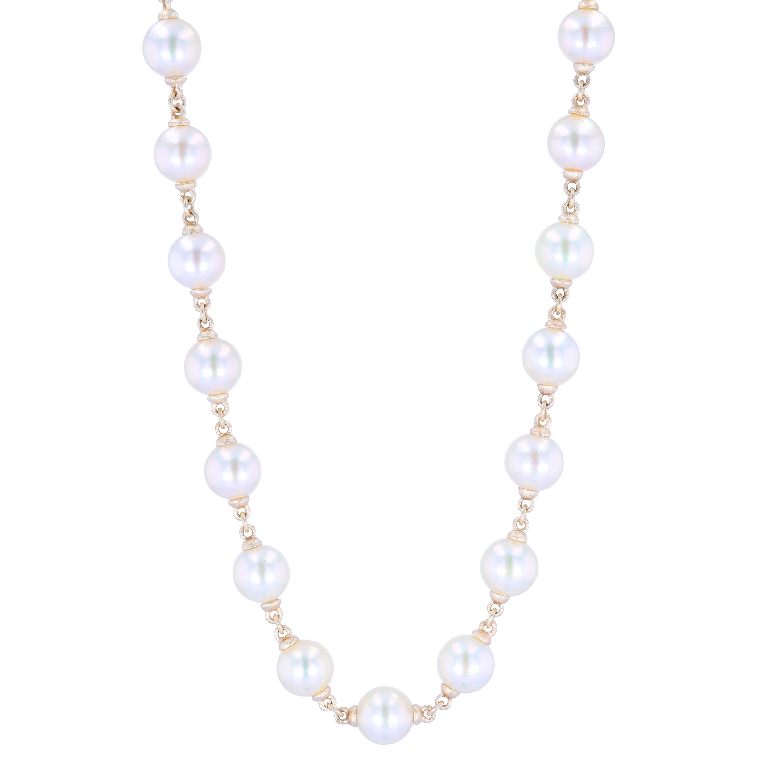 24" 8.5-9mm White Akoya Pearl Necklace