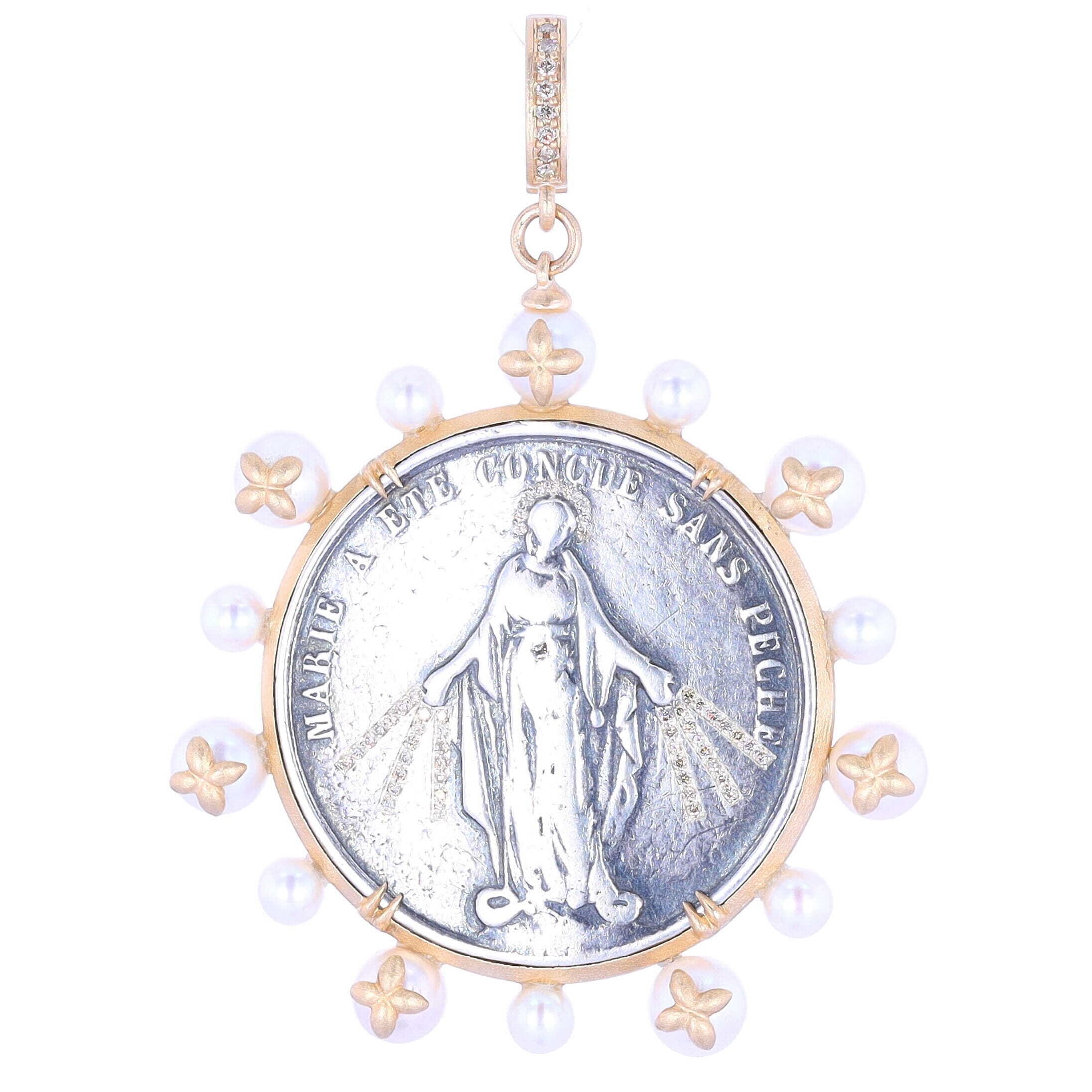 Antique Virgin Mary Medal Pendant