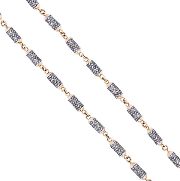 Closeup photo of Pave Diamond Barrel Chain - 18" Length