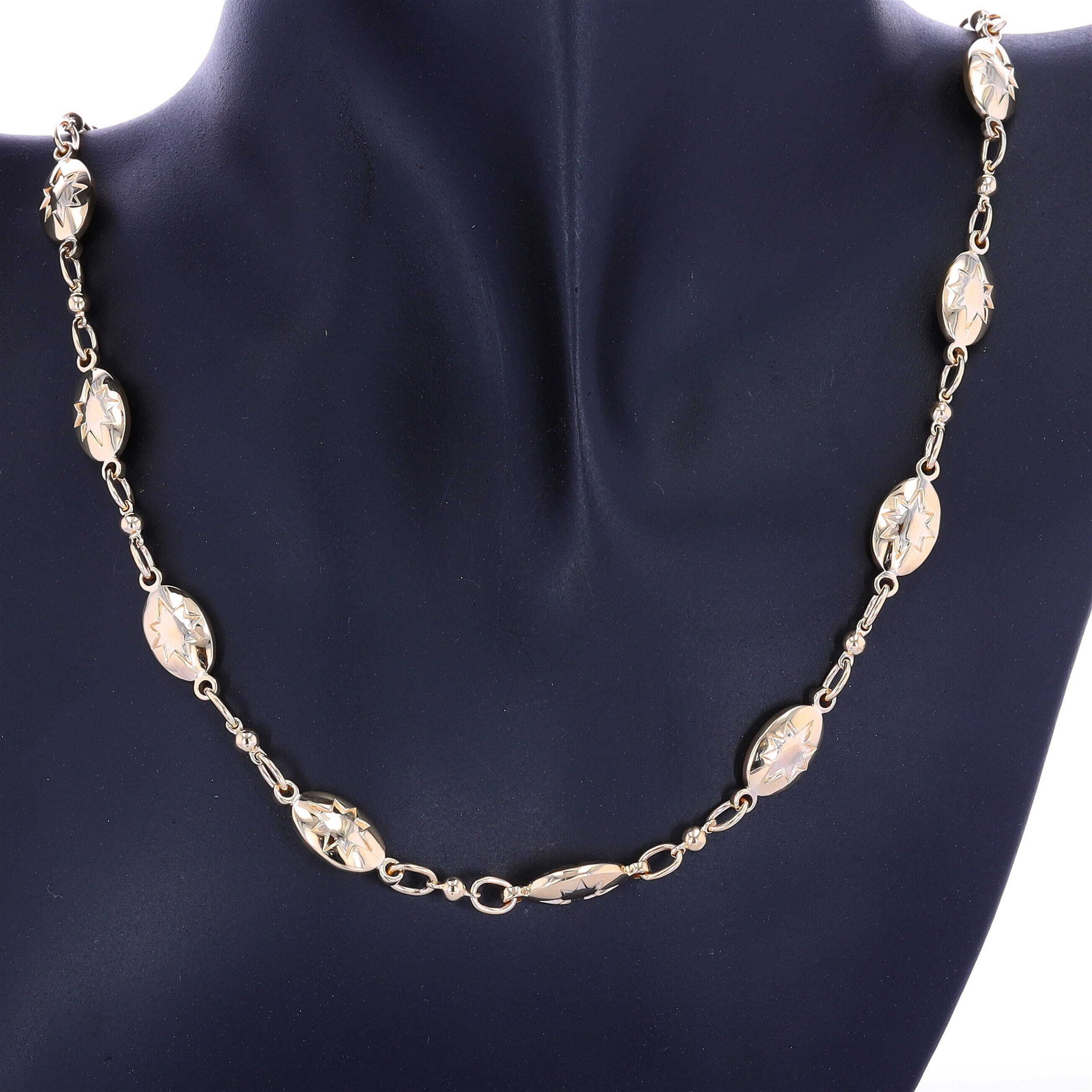 14K Yellow Gold Blue Topaz Station Necklace 2.97 CTW | Franzetti Jewelers |  Austin, TX