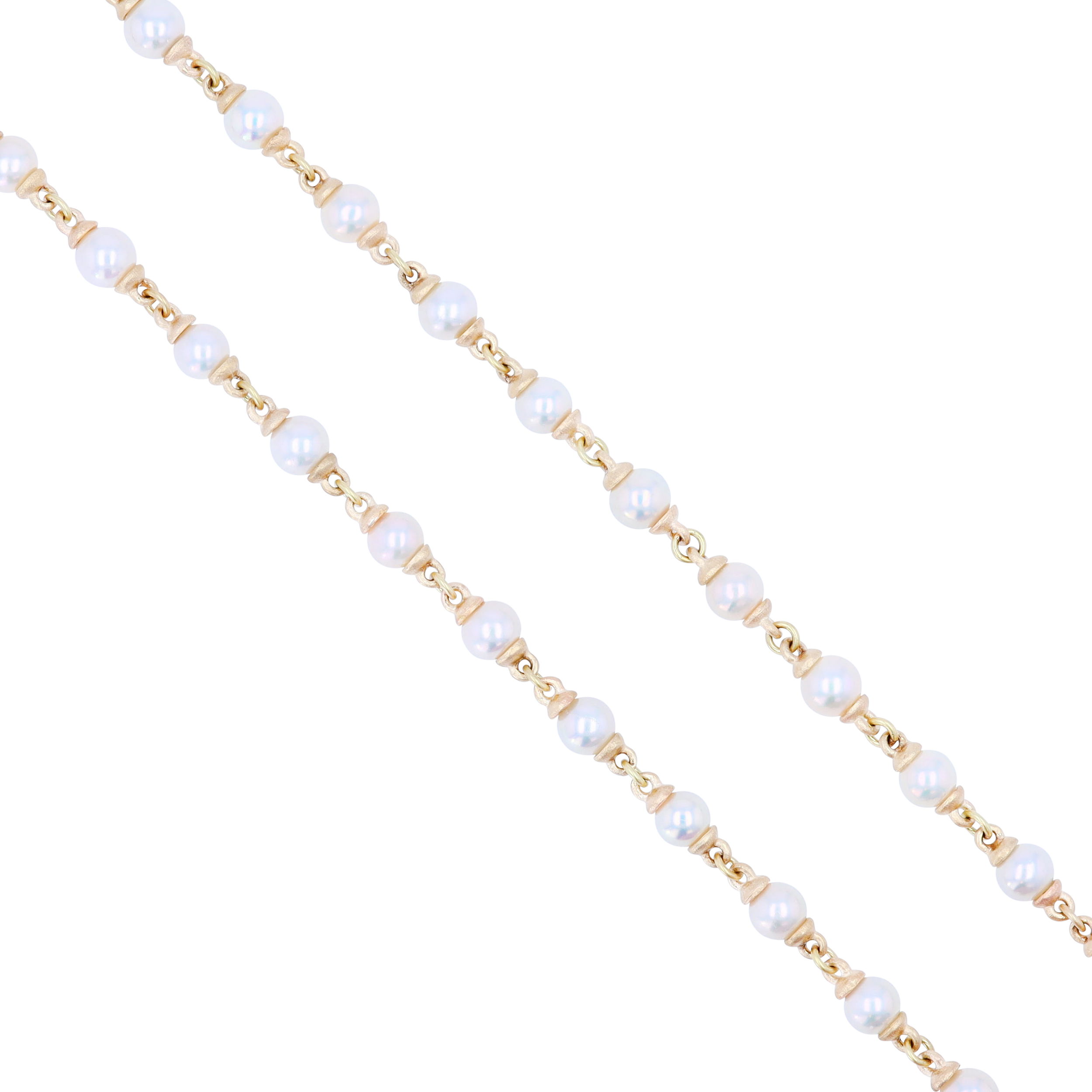 Introducing Cynthia Ann Jewels 5.5mm White Akoya Pearl Necklace, a luxurious statement piece featuring classic pave diamond clasp. This breathtaking necklace won't be sitting in the case for long – it's sure to make the perfect addition to any wardrobe.The 65 stunning 5.5mm White Akoya Pearls drape beautifully and add a touch of elegance to your layered look. To enhance its elegant vibes, this exquisite necklace secures with a diamond clasp at 32" in length for an easy-to-wear design that lends itself to multiple occasions. Whether you're hitting the red carpet or just running errands around town, this bejeweled beauty will give your ensembles an upscale edge unlike anything else.Be daring in your fashion choices and set trends by adding this unique piece from Cynthia Ann Jewelry to your collection today! 5.5mm White Akoya Pearl Necklace w/ Diamond Clasp - 32" Length