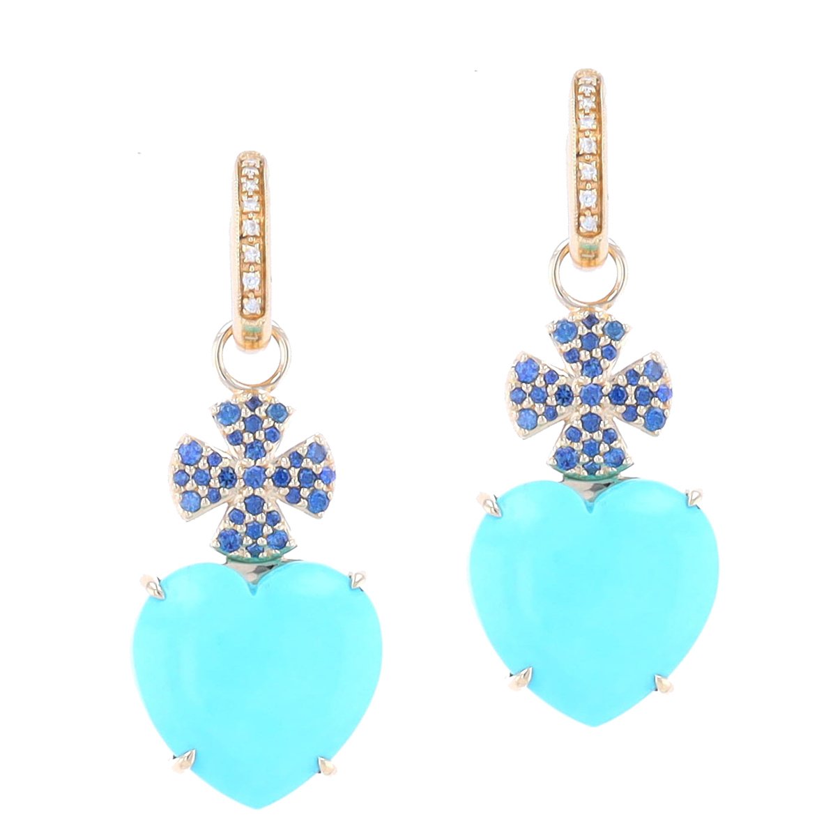 Turquoise Heart Earring Charms