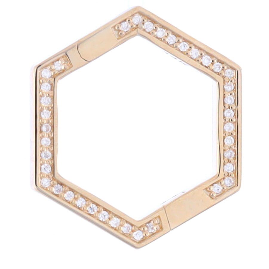 14k Yellow Gold and Hexagon Openable Bale