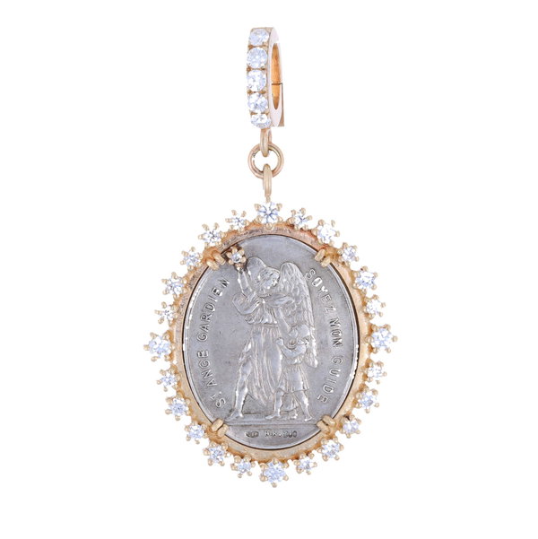 Closeup photo of French Guardian Angel Pendant