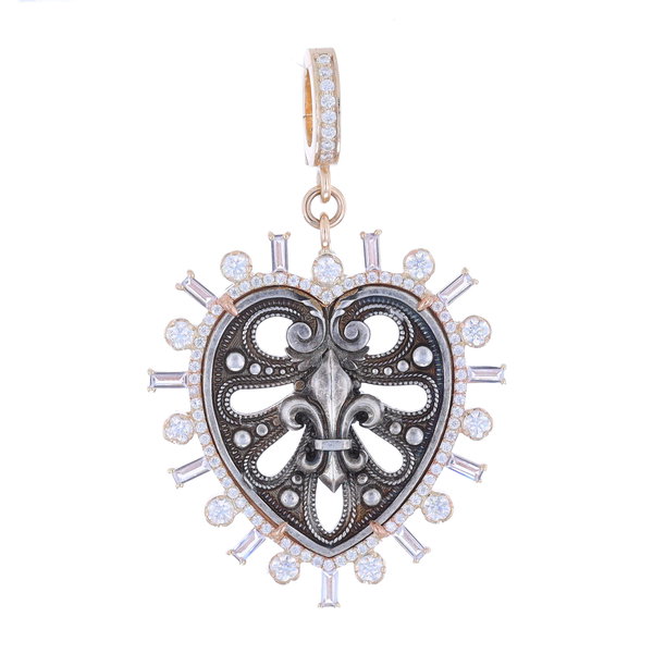 Closeup photo of Antique Fleur De list Larger Heart