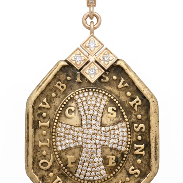 Closeup photo of Antique Spanish St. Benedict