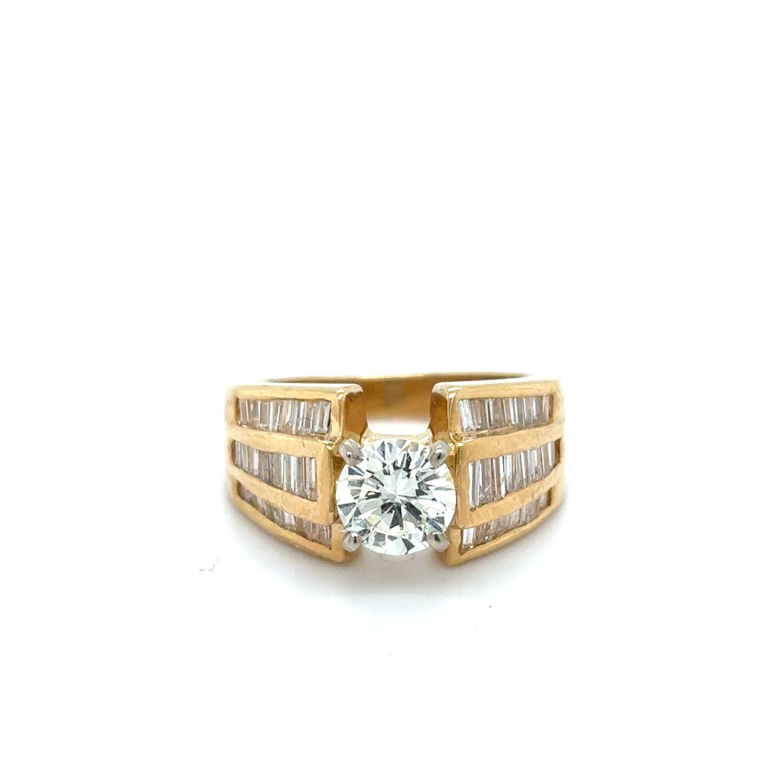 18k Yellow Gold .88ct Diamond Ring