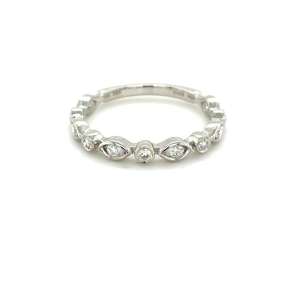 Closeup photo of 14k White Gold 0.24ctw Diamond Stackable Band