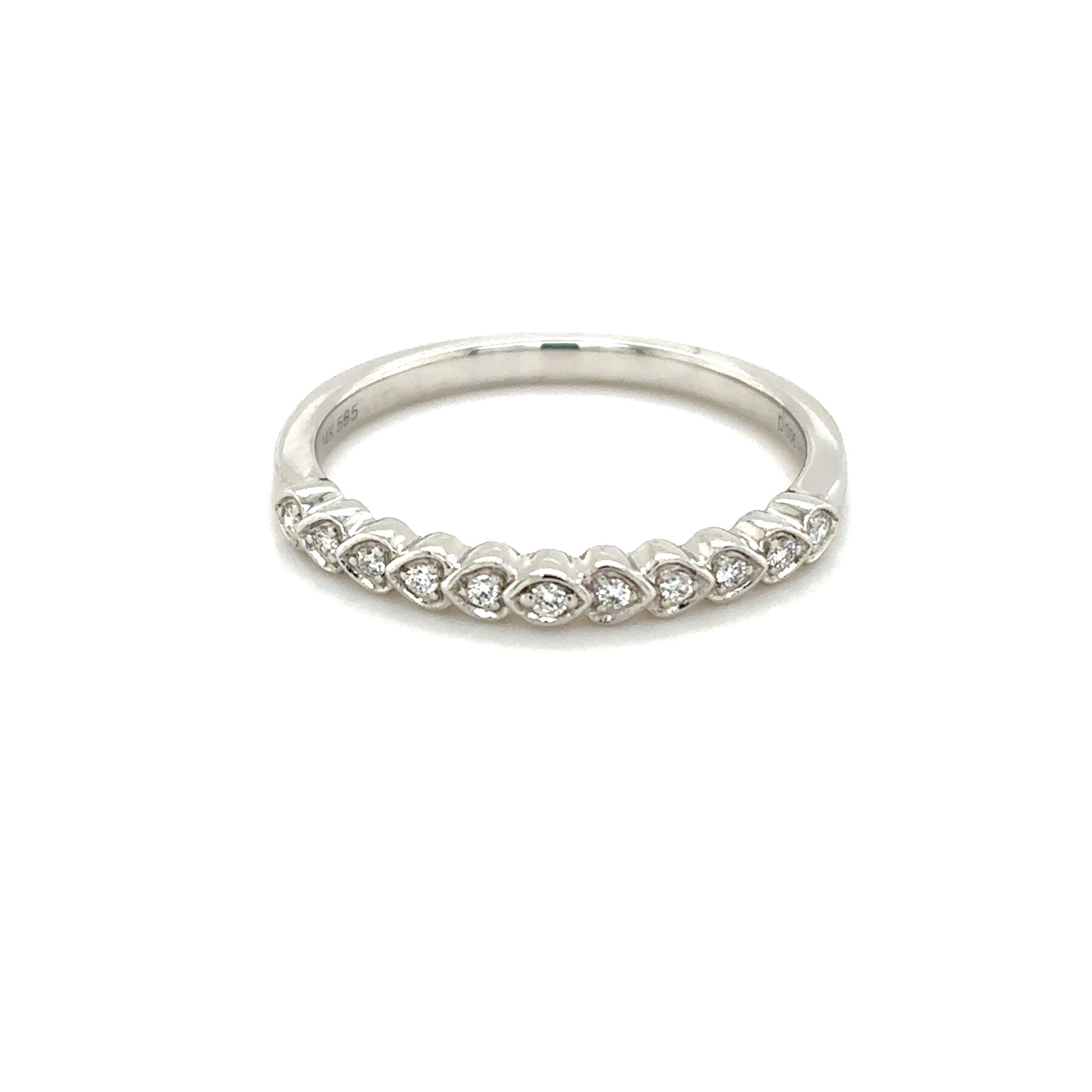 14k White Gold .06ctw Diamond Fashion Band