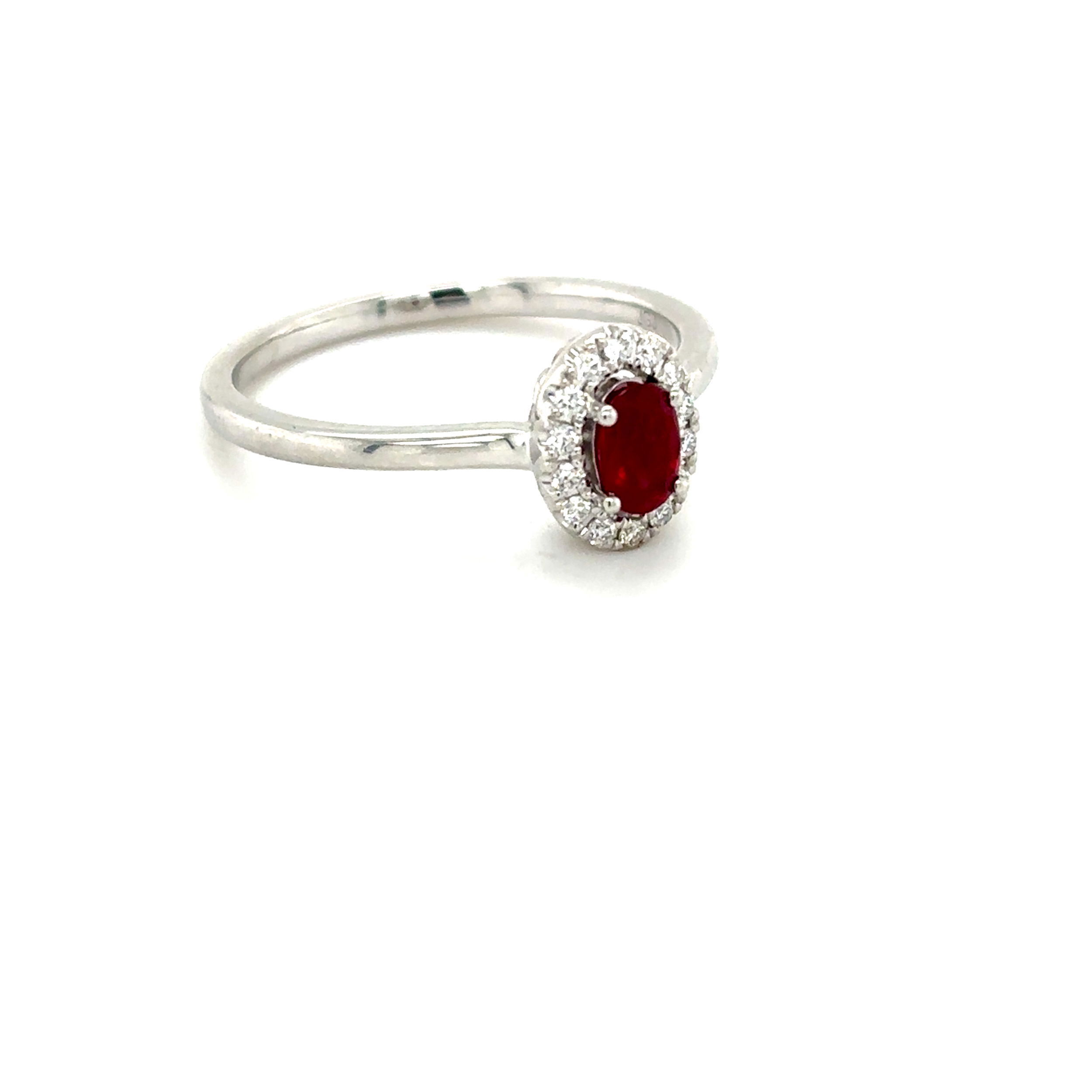 14k White Gold .30ct Ruby and Diamond Ring