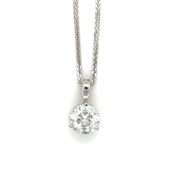 Closeup photo of 14k White Gold 2.31ct Round Brilliant Cut LG Diamond Pendant , SI1-G -IGI/INSC