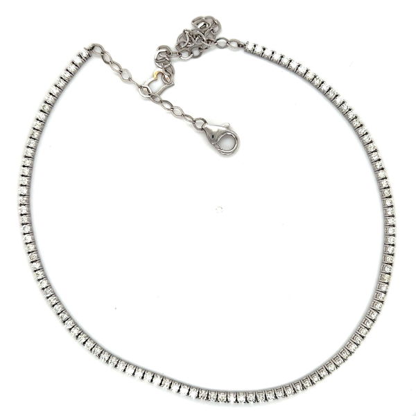 Closeup photo of 14k White Gold 5.65ctw Diamond Tennis Chain Necklace