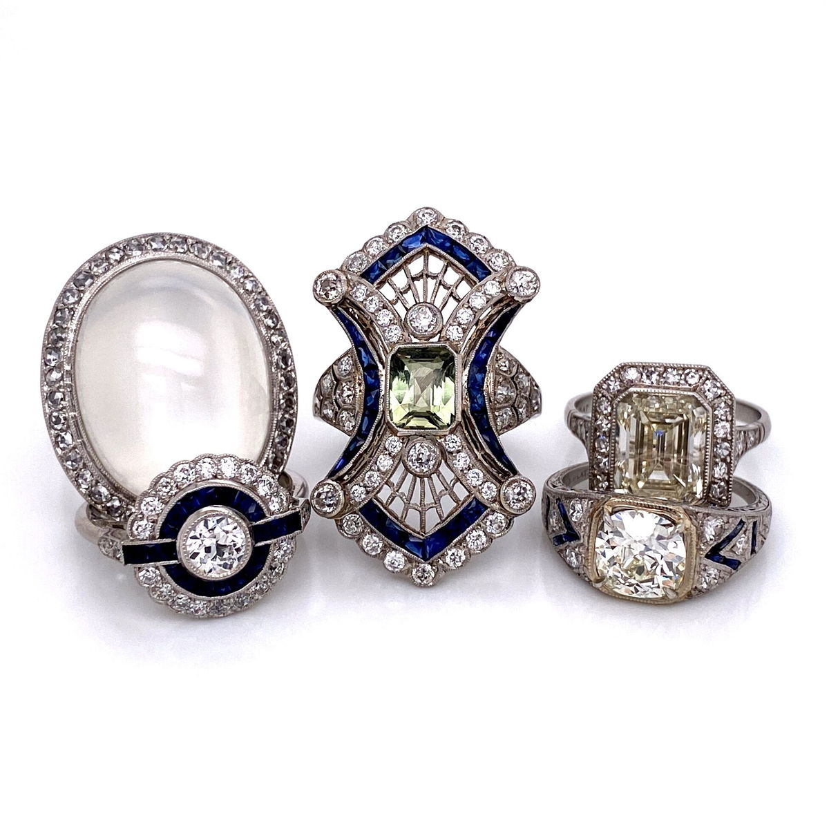 A group of Art Deco rings