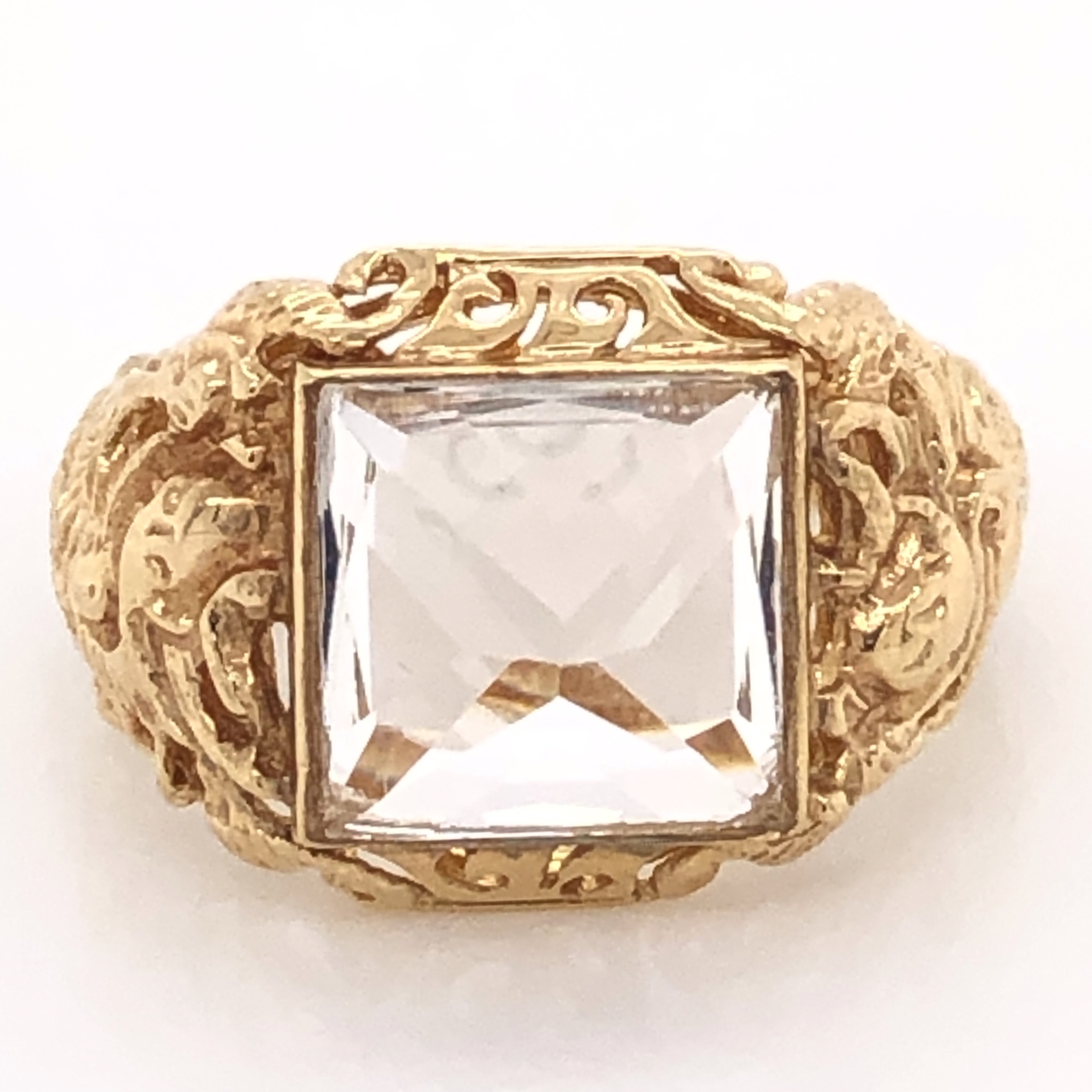 14K Yellow Gold Sanidine Feldspar Ring 5.6g