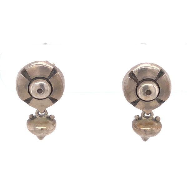 Closeup photo of 925 Sterling JENN Geometric Drop Earrings 14.6g, 1" Tall