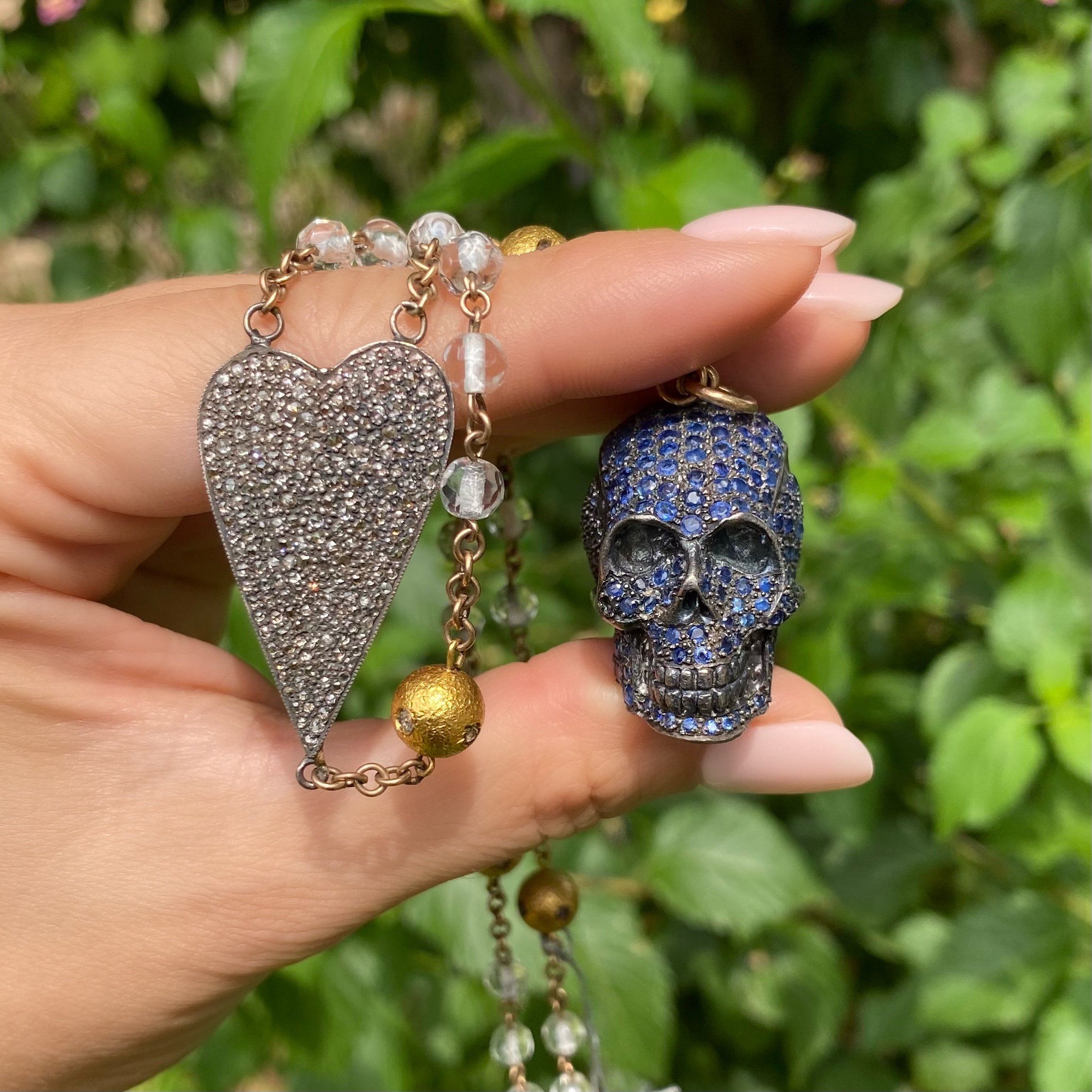 Dark Beaded Skull Beads Necklace With Pendant Trendy Punk Hip Hop Halloween  Jewelry Accessory From Naturalstore, $1.86 | DHgate.Com