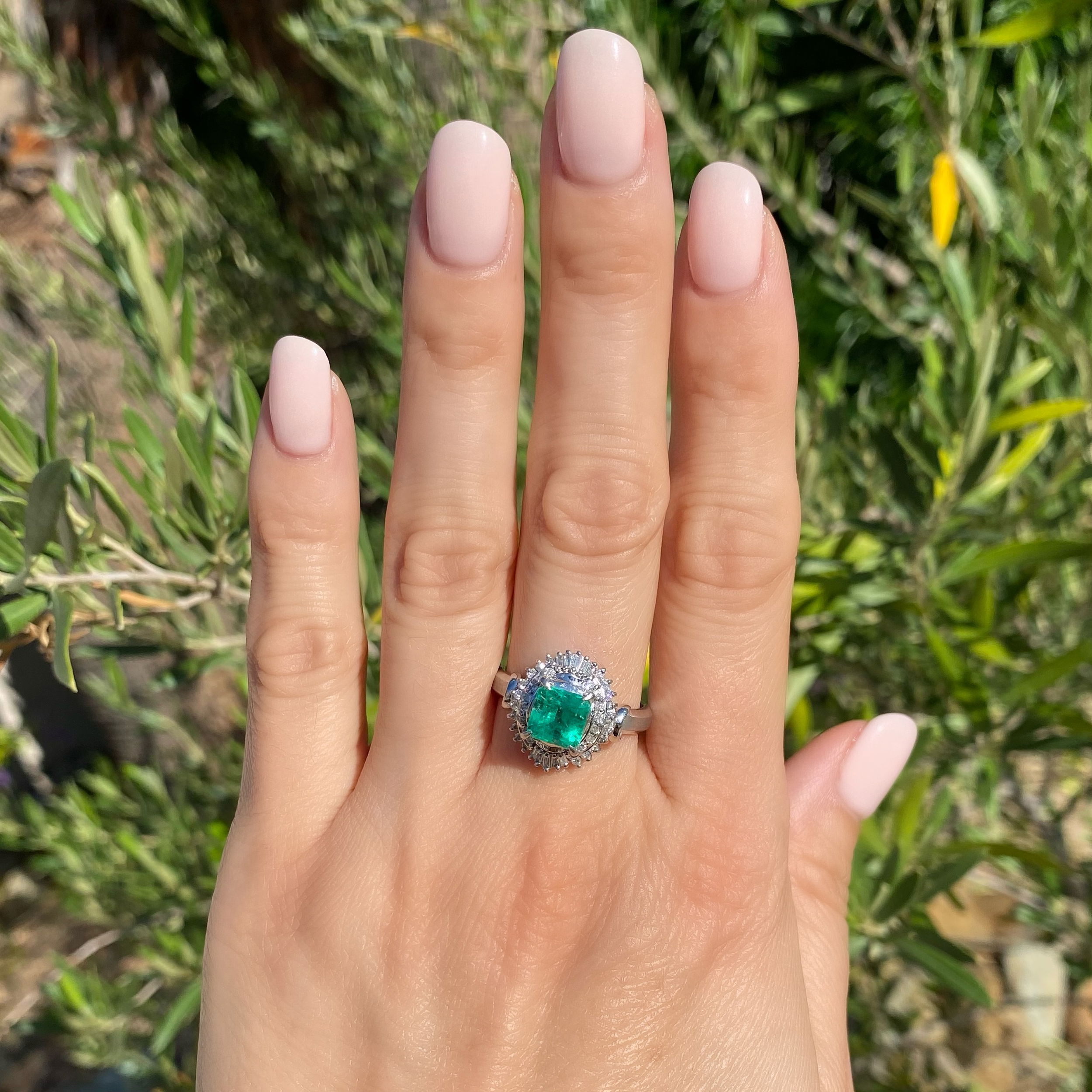 Platinum 1.80ct Emerald Cut Emerald GIA & .40tcw Diamond Ring 10.4g, s8.5 #2223161551 Platinum 1.80ct Emerald Cut Emerald GIA & .40tcw Diamond Ring 10.4g, s8.5 #2223161551