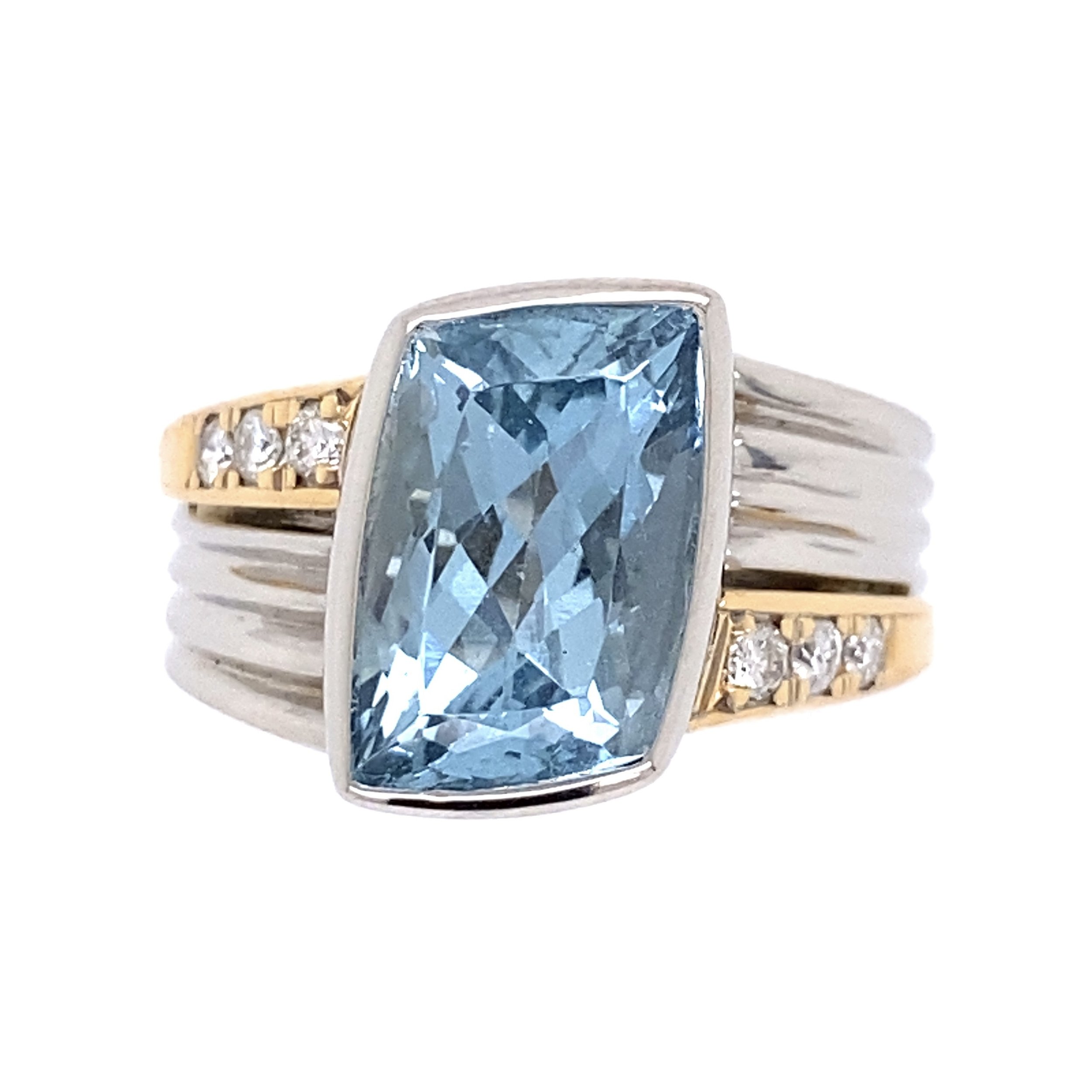 Platinum 3.42ct Fancy Aquamarine & .14tcw Diamond Ring 9.0g, s5.75