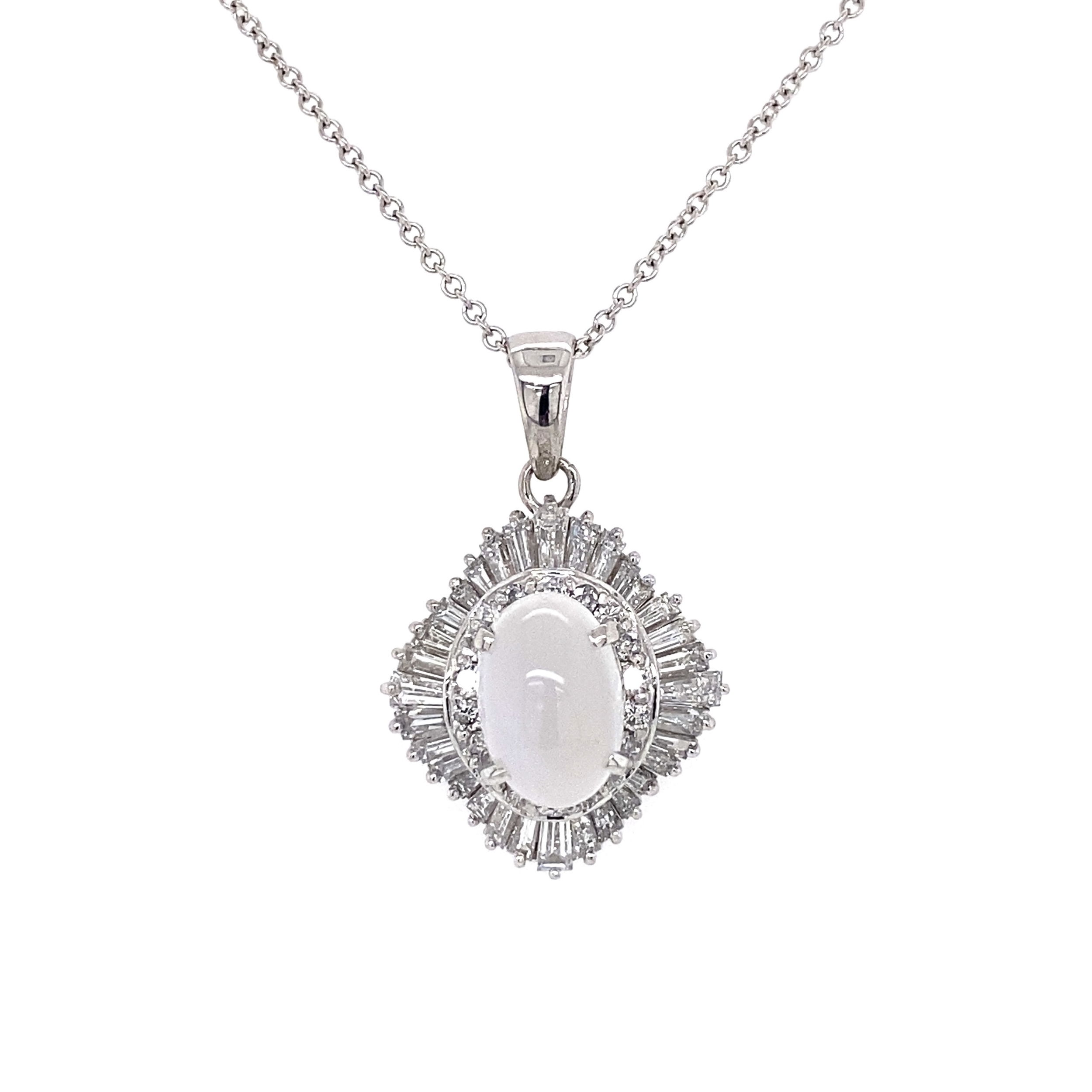 platinum 3.70ct moonstone & 1.75tcw diamond ballerina pendant necklace17656trnuva