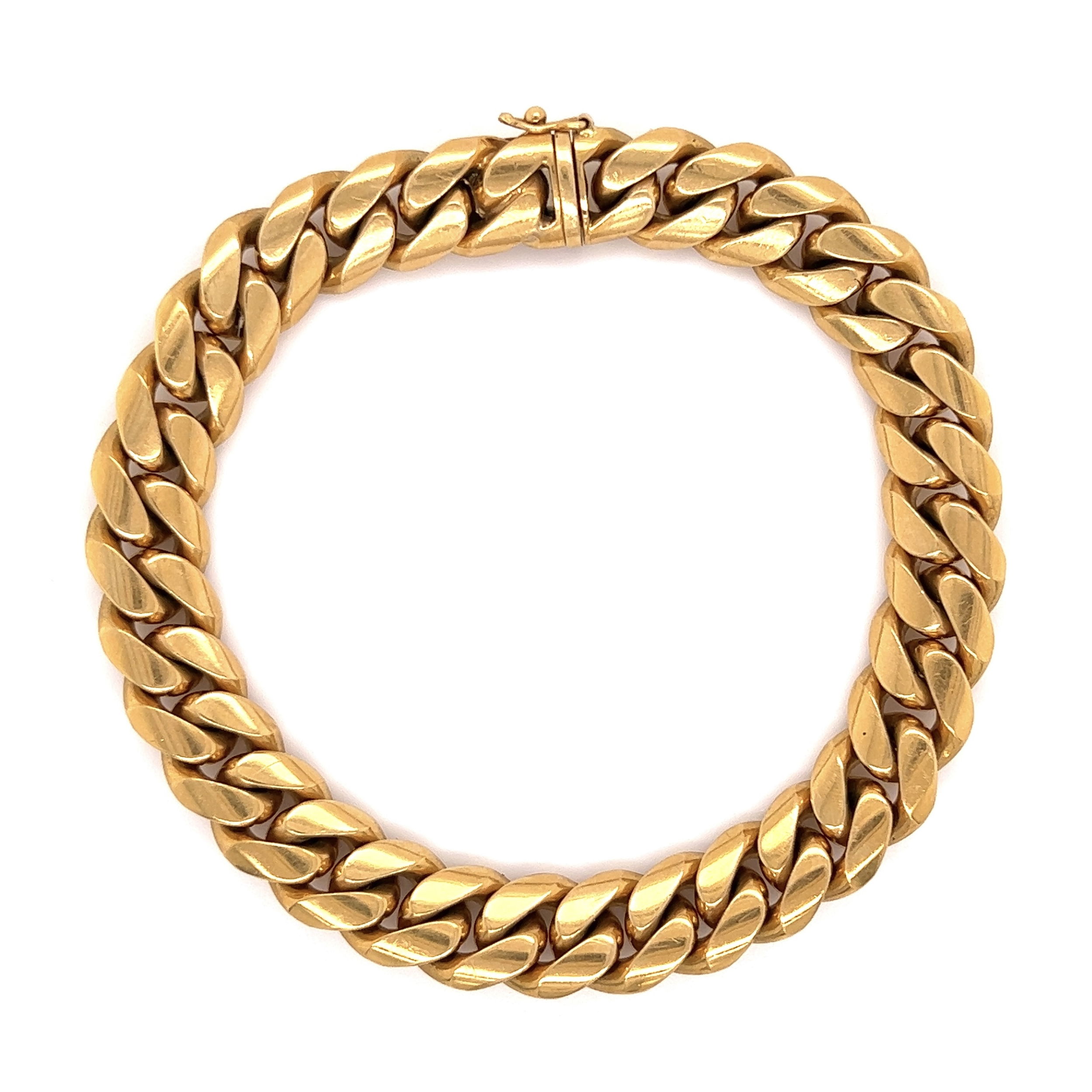 18K YG Cuban Link Bracelet 70.5g, 10mm x 8"