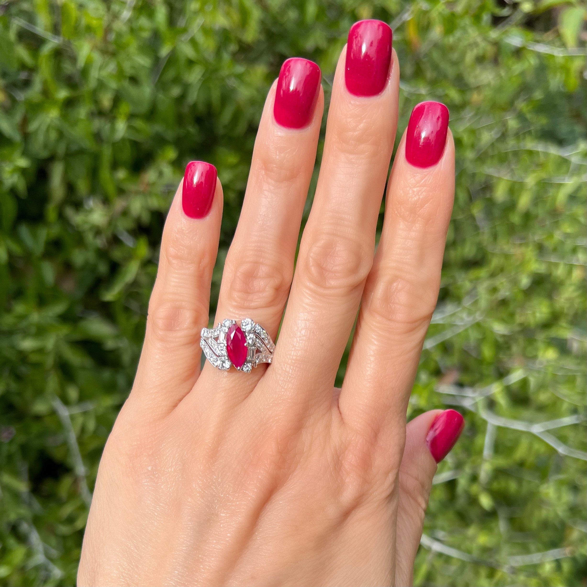 FRENCH WORK 1930'S DIAMOND AND RUBY RING The ring is s… | Drouot.com