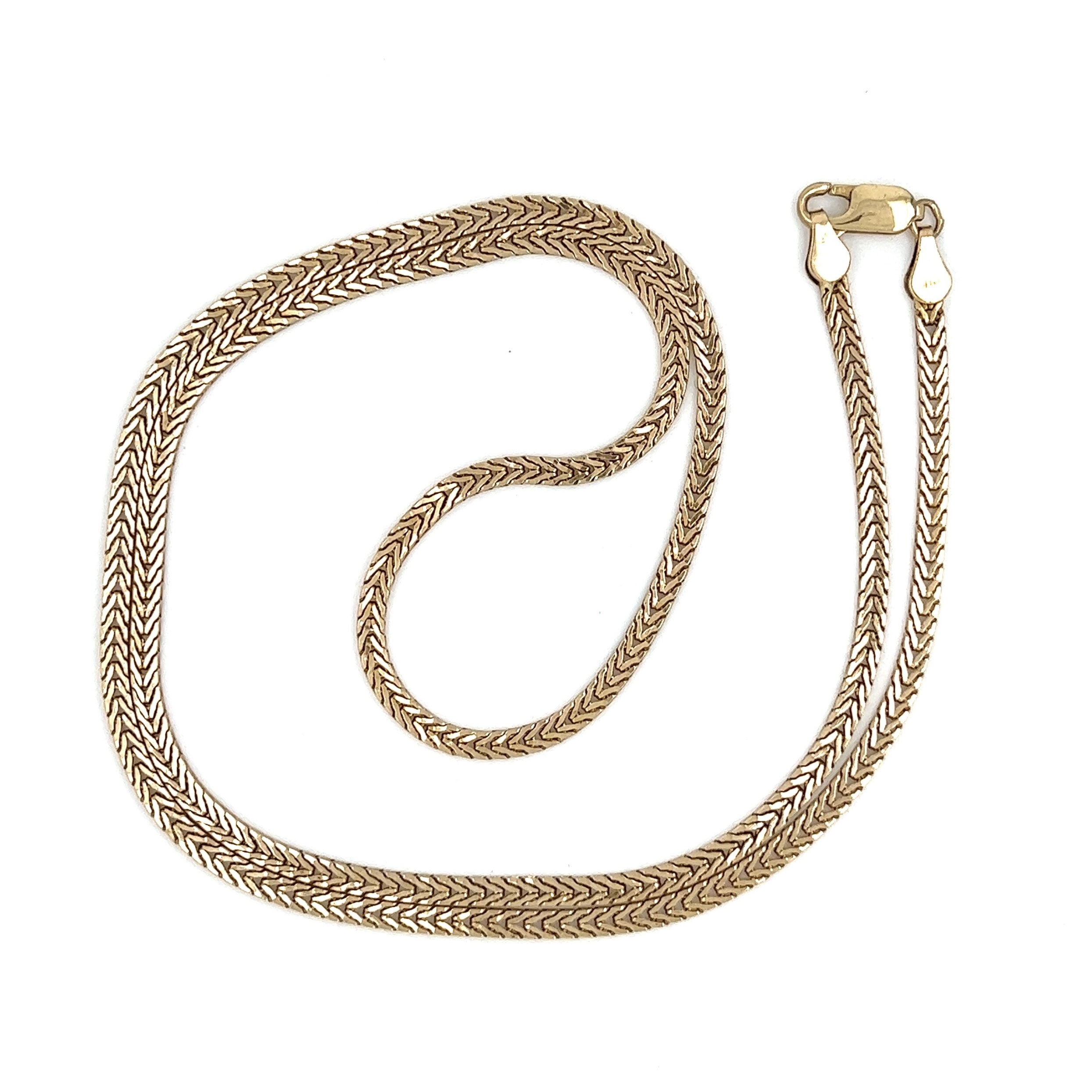 14K Rosy YG 2.70mm Flat Weave Chain Necklace 11.6g, 22"