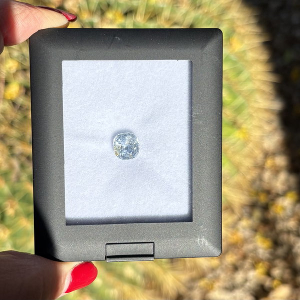 Closeup photo of 3.06ct Cushion Shape Loose Blue Sapphire