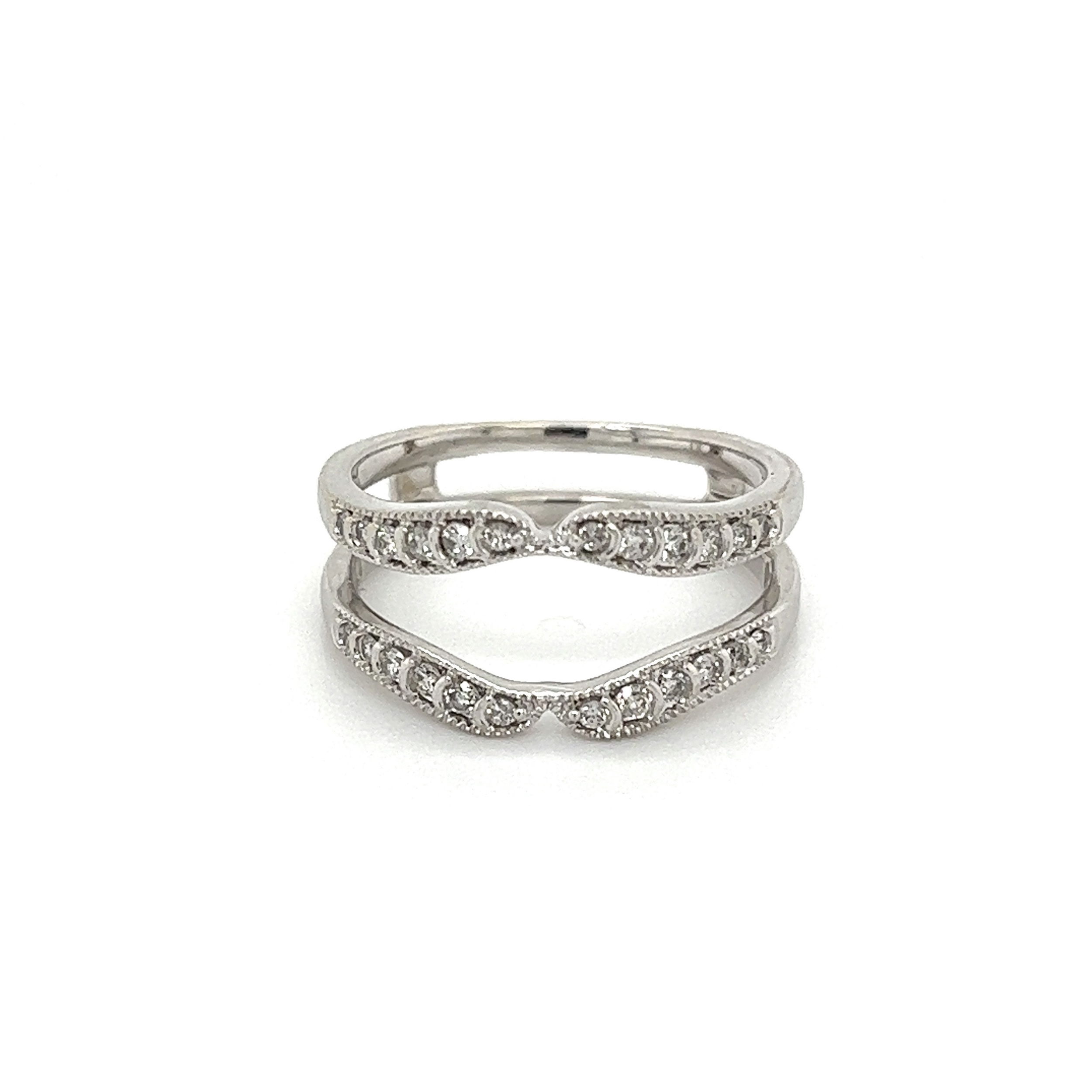 10K WG .24tcw Diamond Double Guard Band Ring 3.6g, s7 10K WG .24tcw Diamond Double Guard Band Ring 3.6g, s7