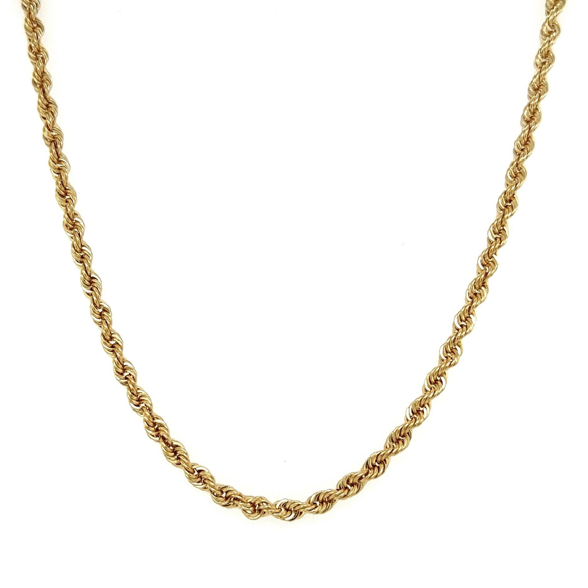 14K YG 3.1mm Twisted Rope Chain 12.6g, 18"