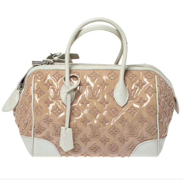 Closeup photo of Louis Vuitton Rose Monogram Limited Edition Speedy Bouclettes Round Handbag