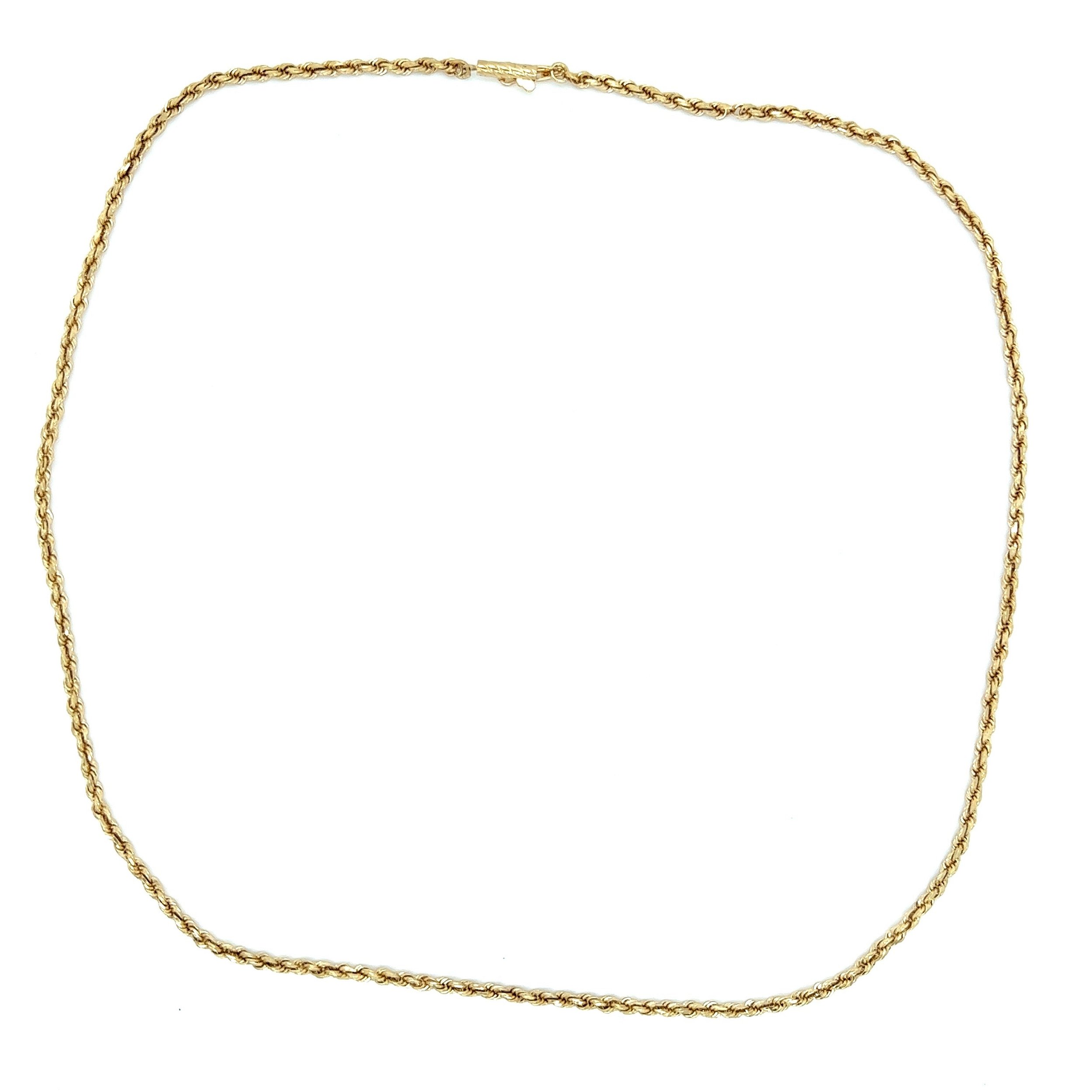 14K YG Rope Link 2.30mm Necklace 8.3g, 18"