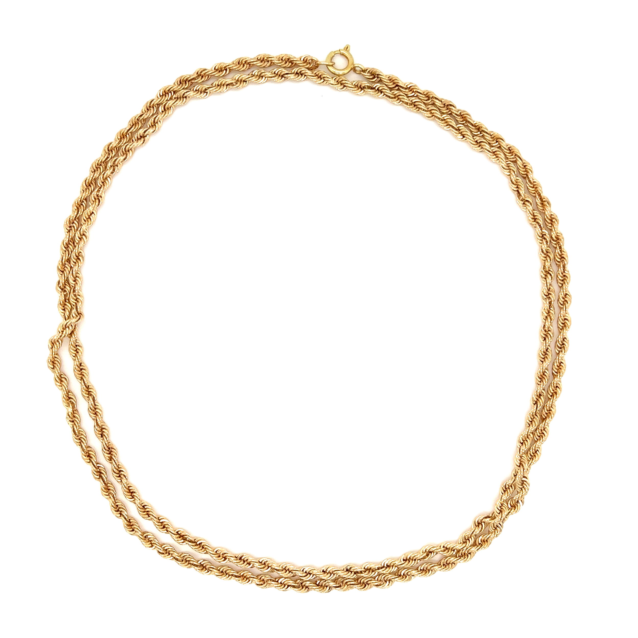 14K YG Twisted 3.35mm Rope Chain 27.0g, 30"