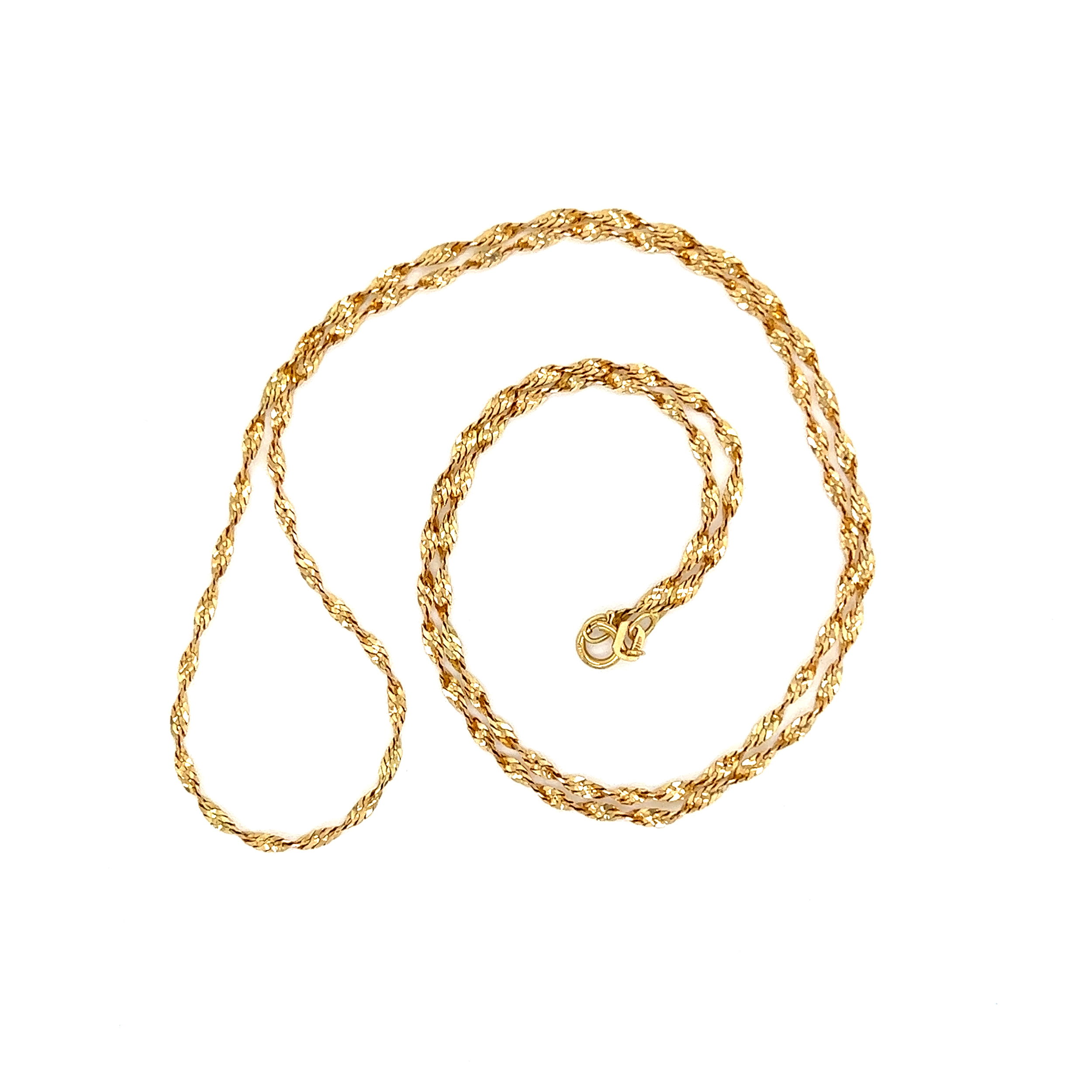 18K YG Twisted Weave 1.85mm Chain 4.2g, 22" 18K YG Twisted Weave 1.85mm Chain 4.2g, 22"