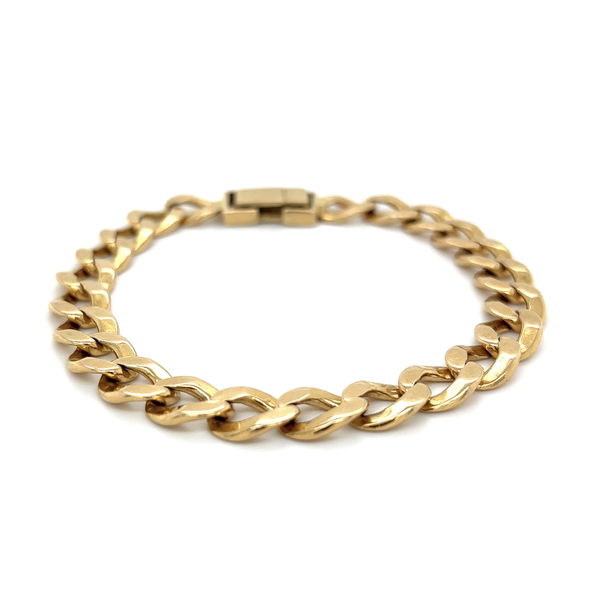 Closeup photo of 14K YG 9.20mm Flat Cuban Link Bracelet 29.0g, 8.5"