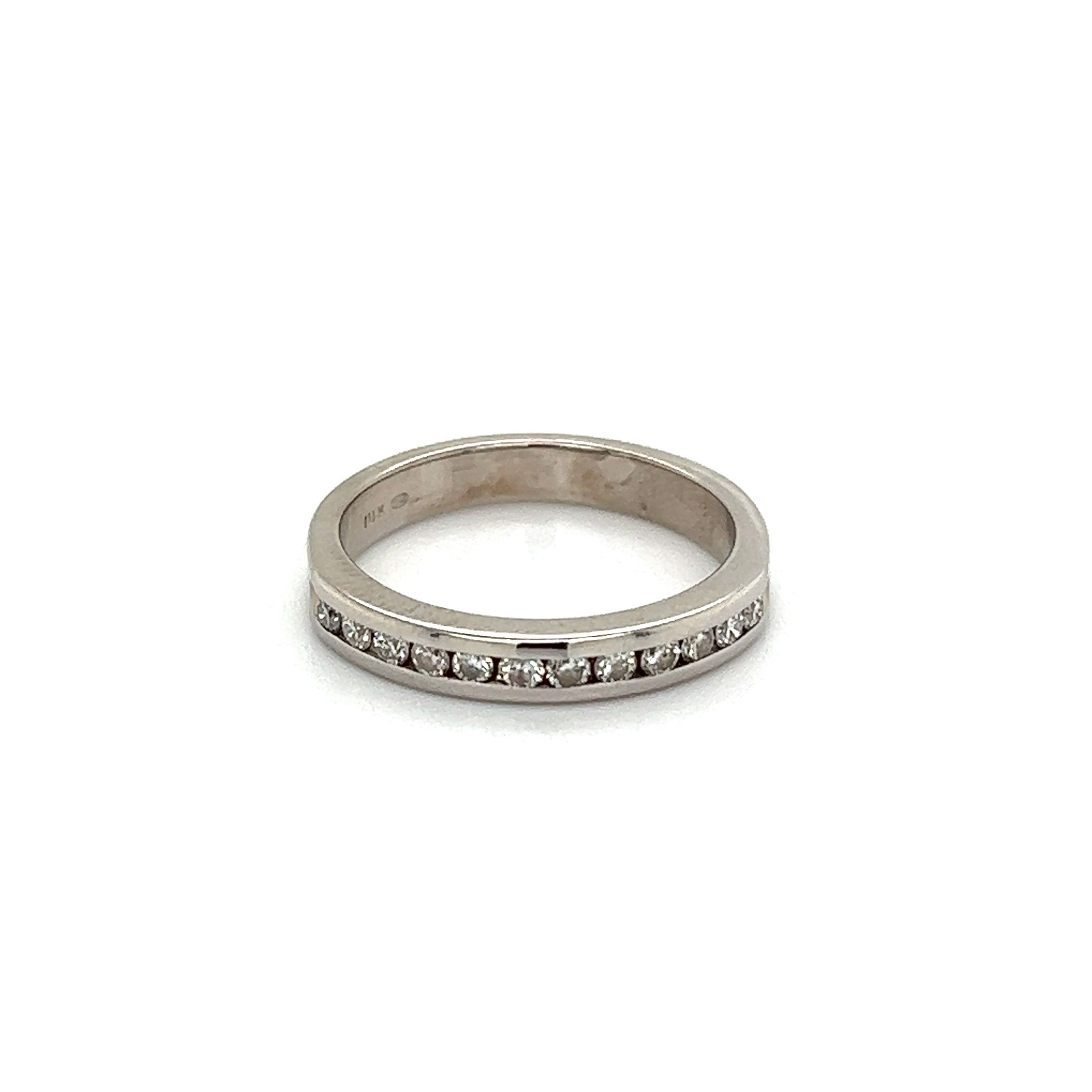 14K WG 12 Channel Set .18tcw Diamond 3.1mm Band Ring 2.9g, s4.75 14K WG 12 Channel Set .18tcw Diamond 3.1mm Band Ring 2.9g, s4.75