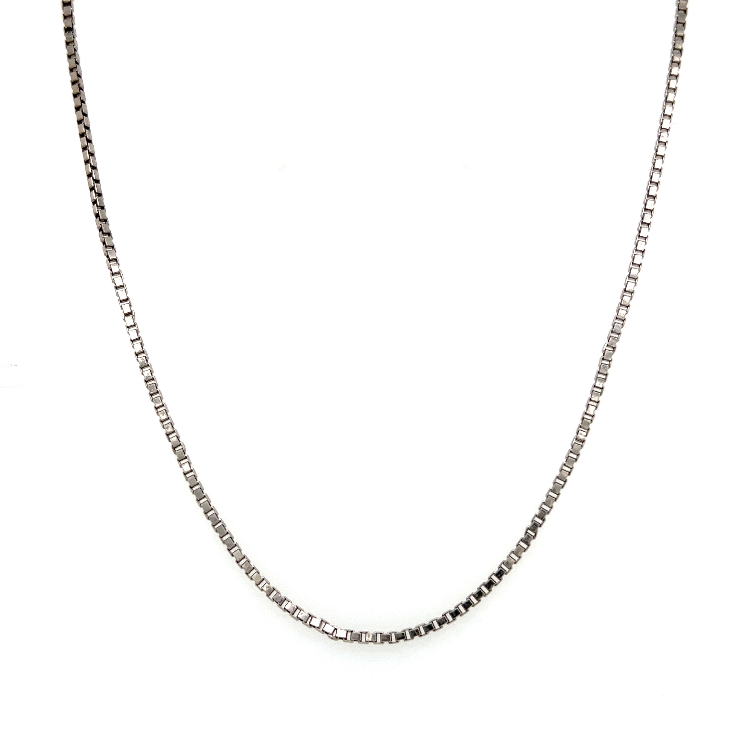 Platinum Box Chain Necklace 11.0g, 21.5"