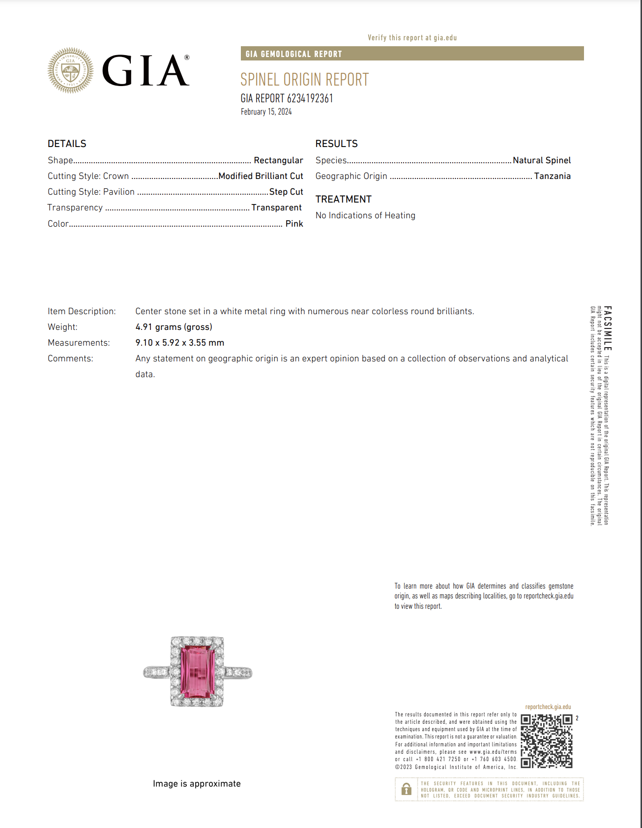 Platinum 2.13ct Clean Crisscut NO HEAT Pink Spinel GIA & .53tcw RBC Diamond Ring 4.9g, s5.5