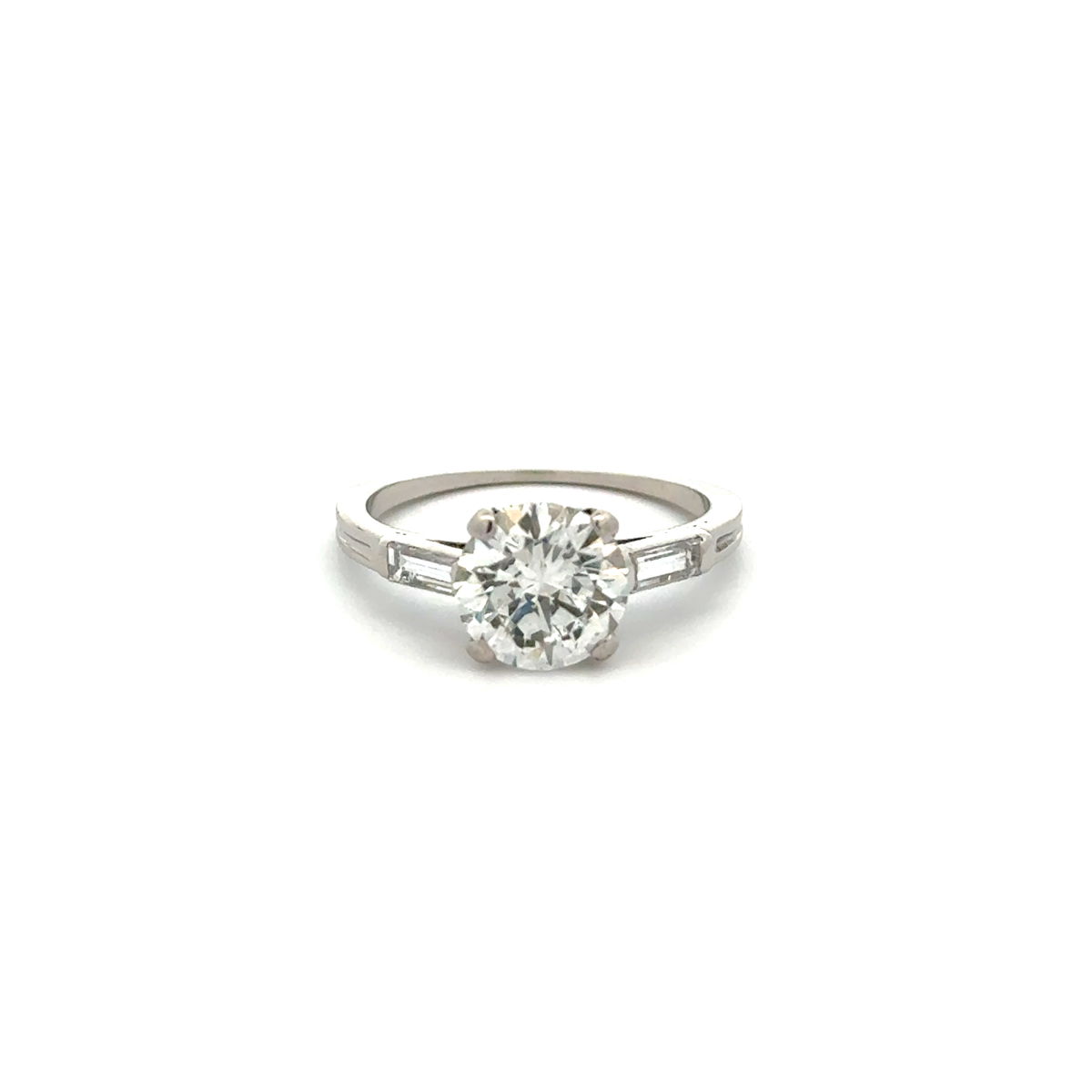 A mid-century diamond ring with tapered baguettes