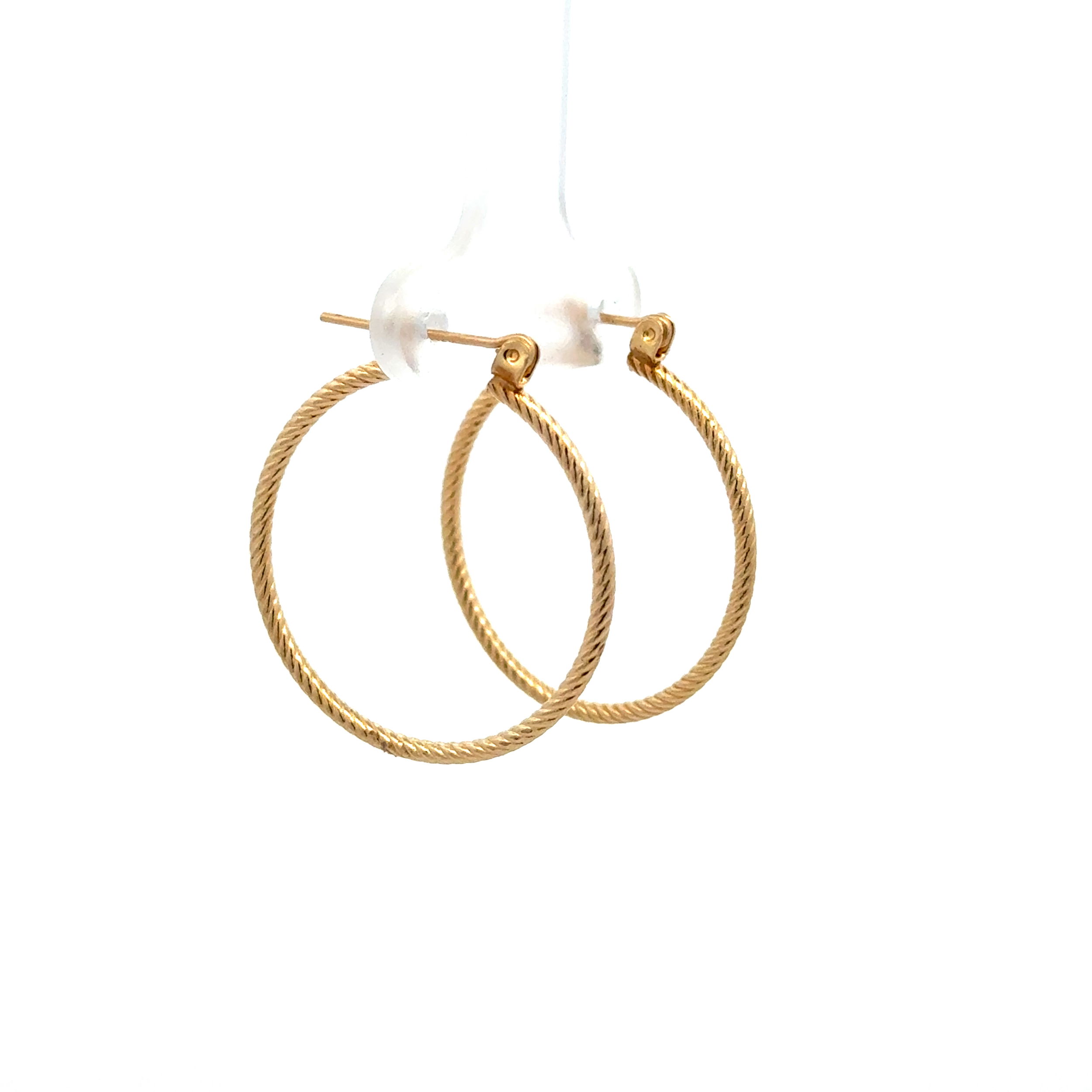 14K YG Open Twisted Rope Round Hoop Earrings 1.7g, 1.15" 14K YG Open Twisted Rope Round Hoop Earrings 1.7g, 1.15"