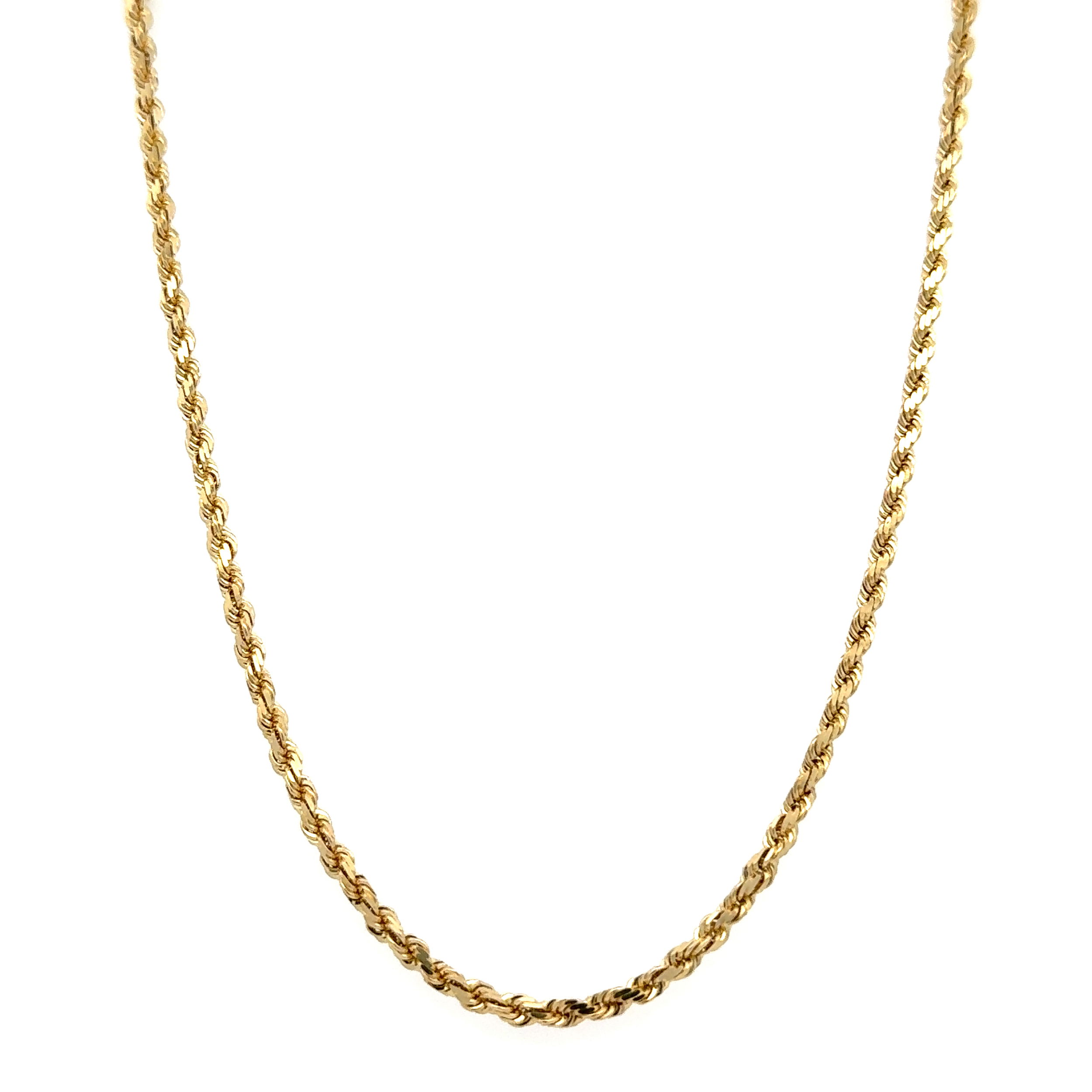 14K YG 2.4mm Twisted Rope Chain Necklace 11.7g, 18"