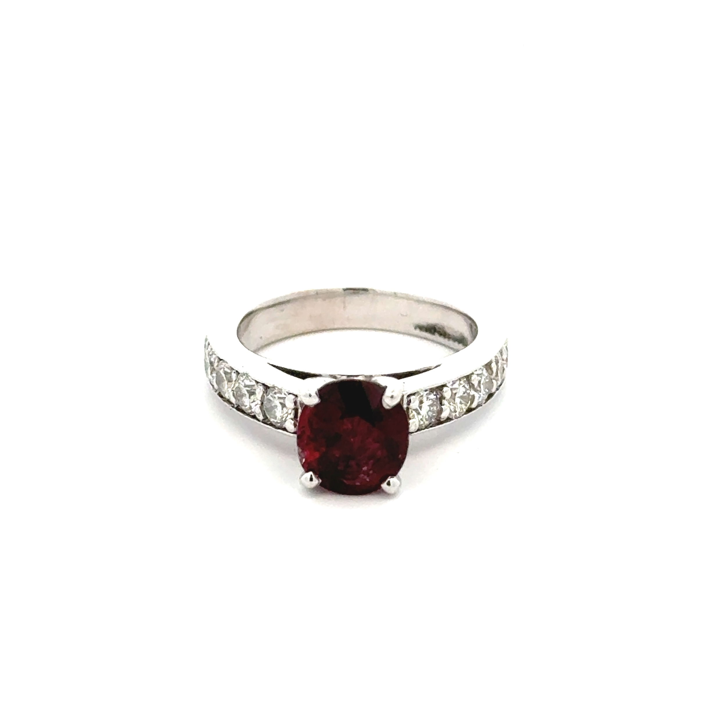 18K WG 1.89ct Oval Red Spinel & 1.20tcw RBC Diamond Ring 5.7g, s5