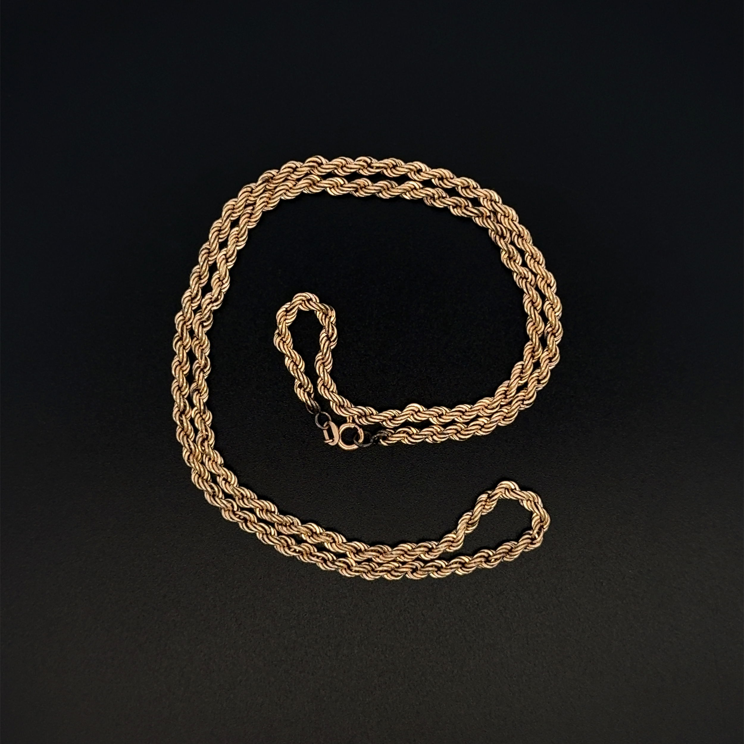 14K YG 2.90mm Twisted Rope Chain Necklace 4.3g, 18" 14K YG 2.90mm Twisted Rope Chain Necklace 4.3g, 18"