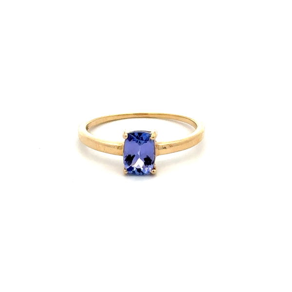 Closeup photo of 10K YG .90ct Oval Tanzanite Solitaire Ring 1.7g, s8