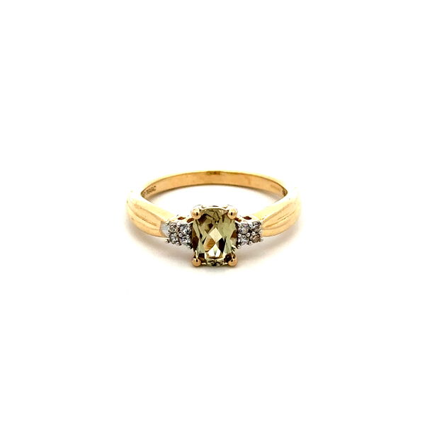 Closeup photo of 10K YG 1.00ct Cushion Zultanite & .08tcw Diamond Ring 2.6g, s7