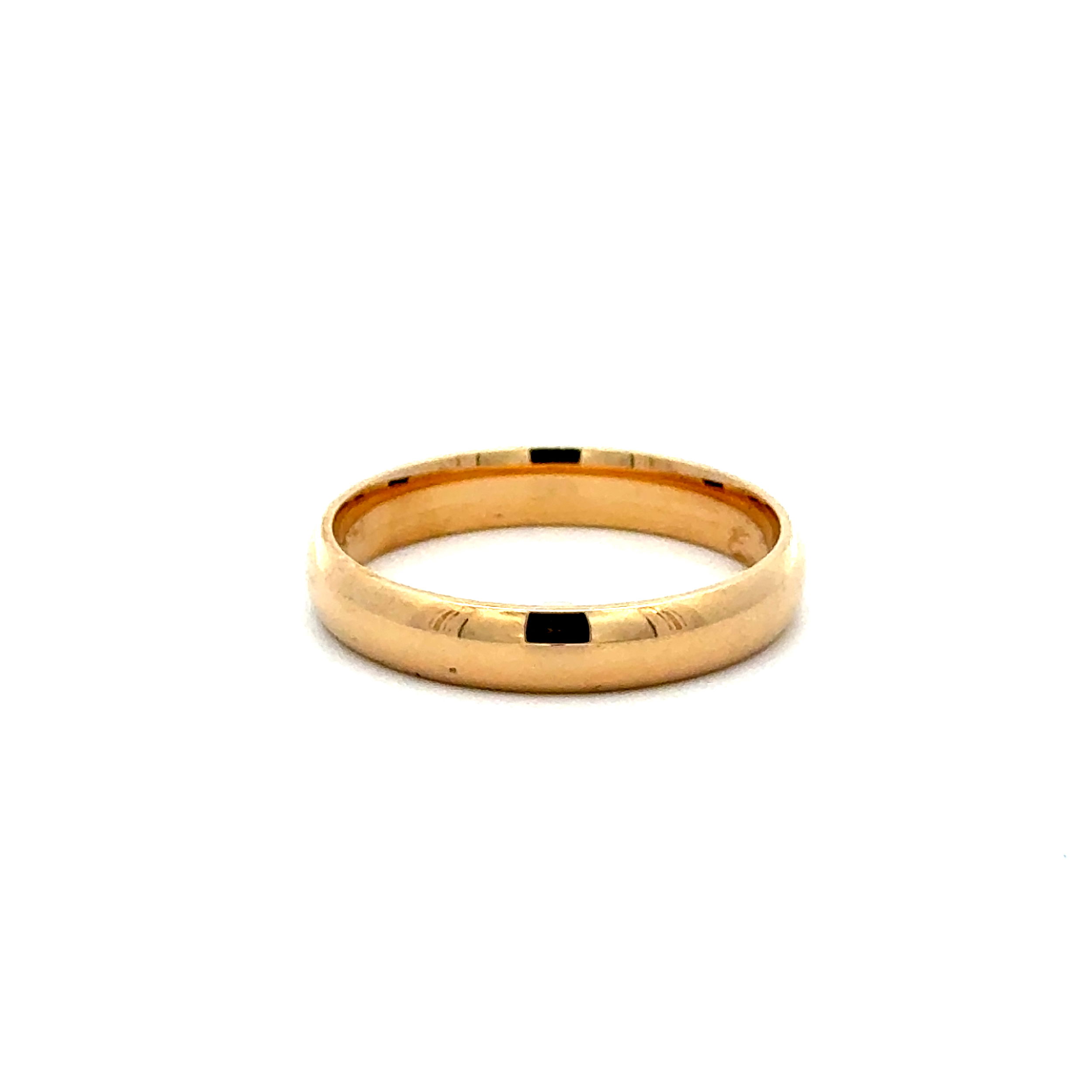 14K YG Gents 4mm Half Dome Comfort Fit Band Ring 4.9g, s11